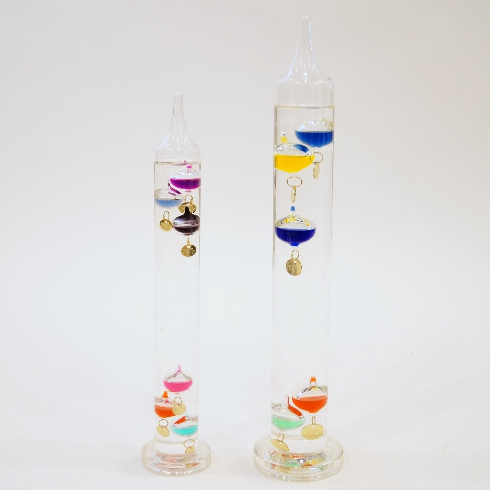 Pair of Glass Galileo Thermometers