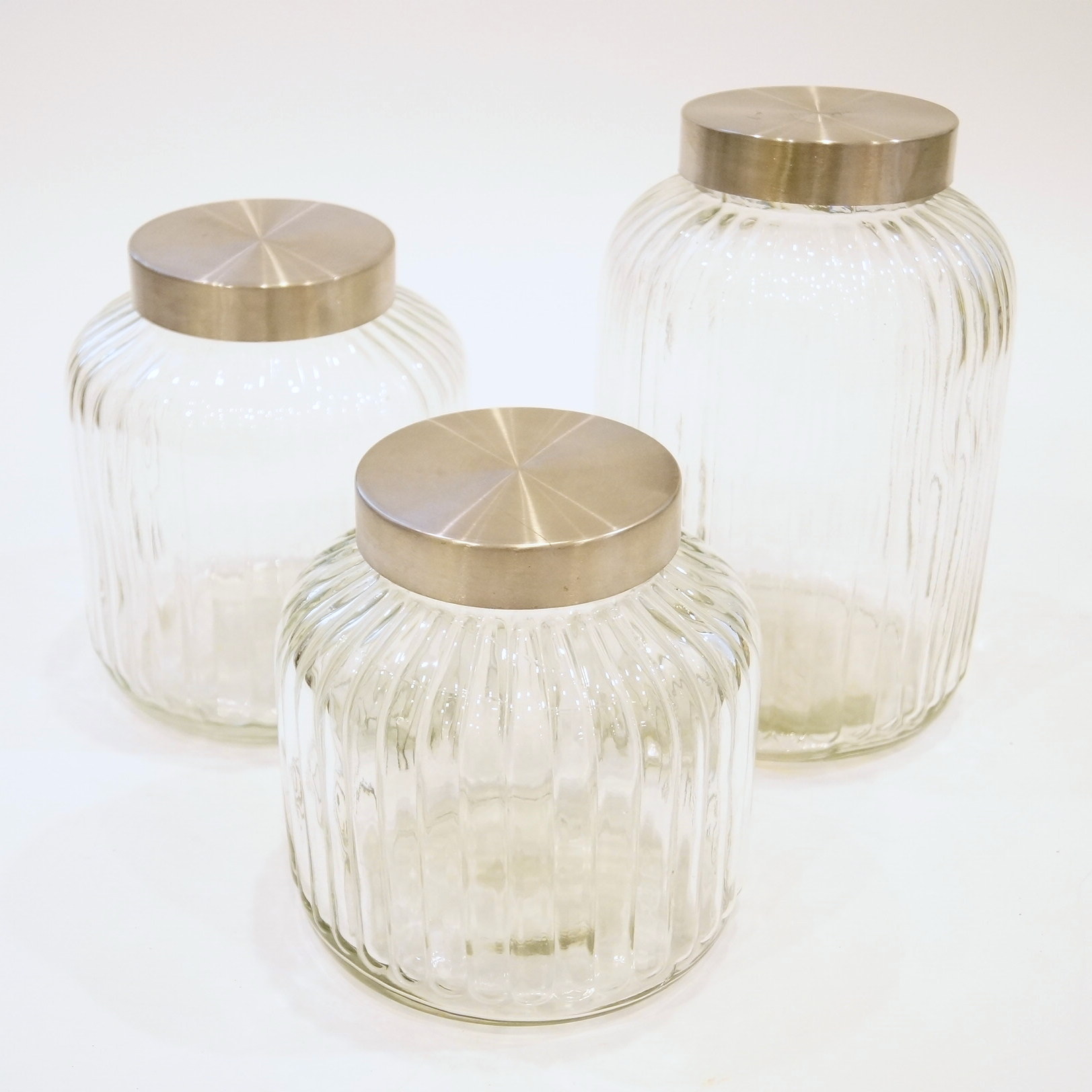 Trio of Glass Canisters