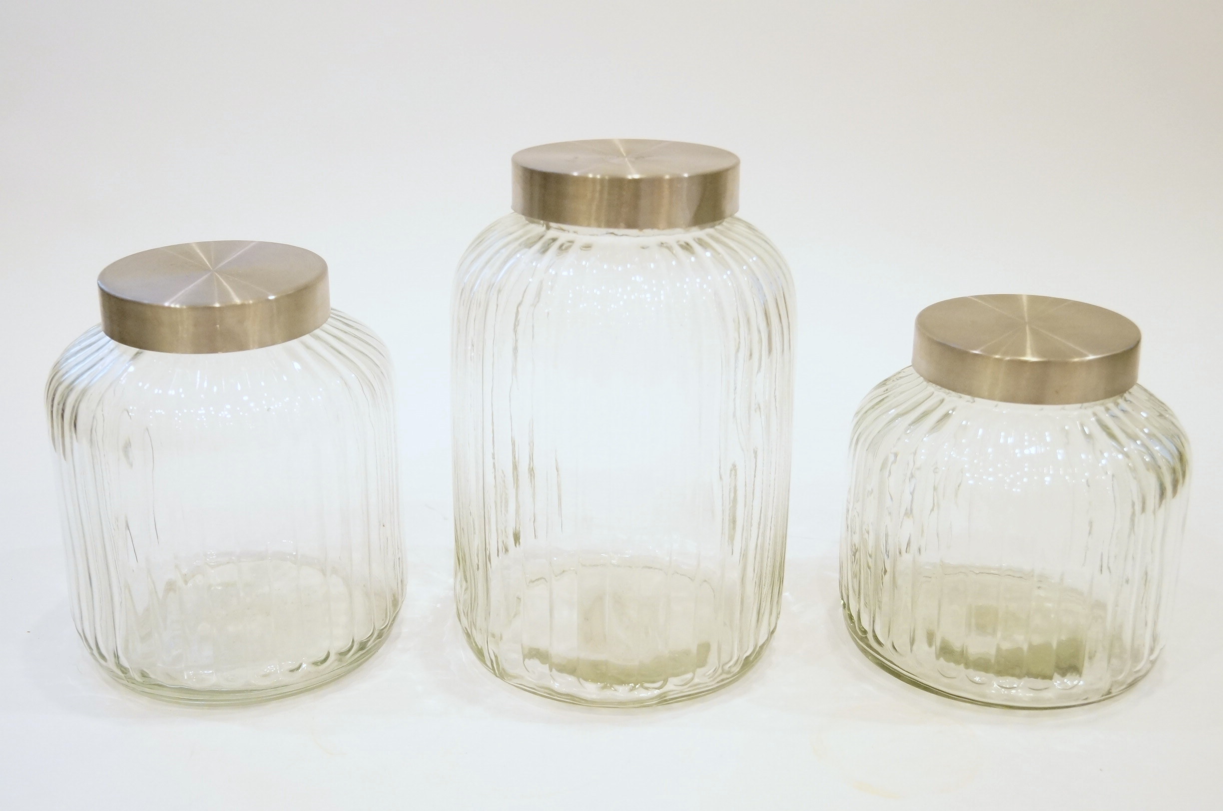 Trio of Glass Canisters