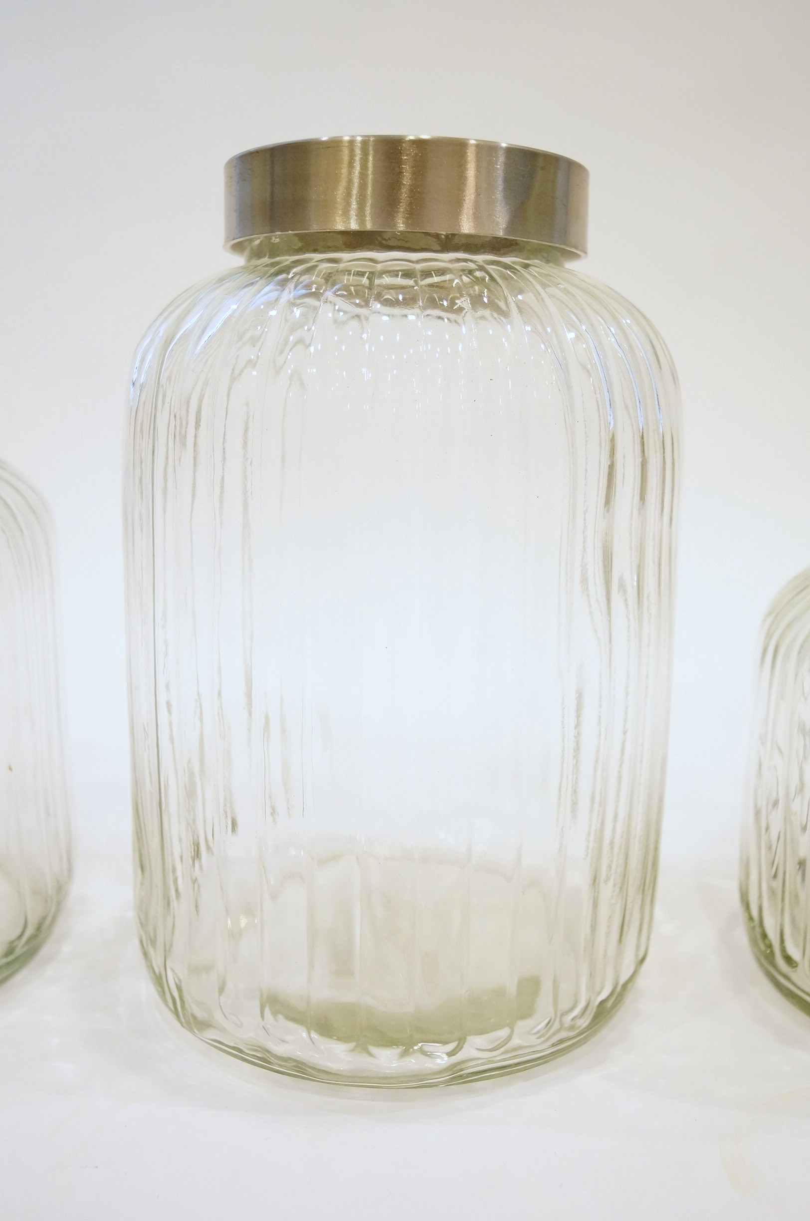 Trio of Glass Canisters