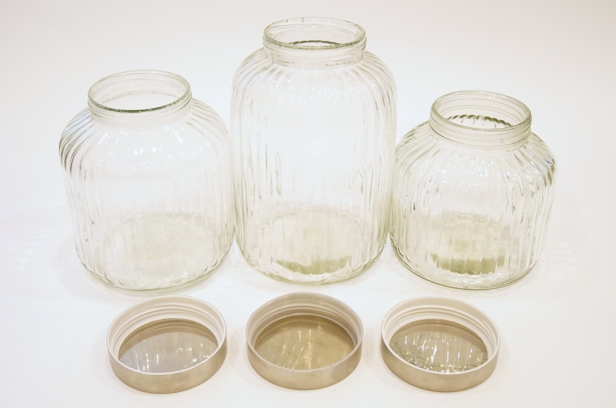 Trio of Glass Canisters