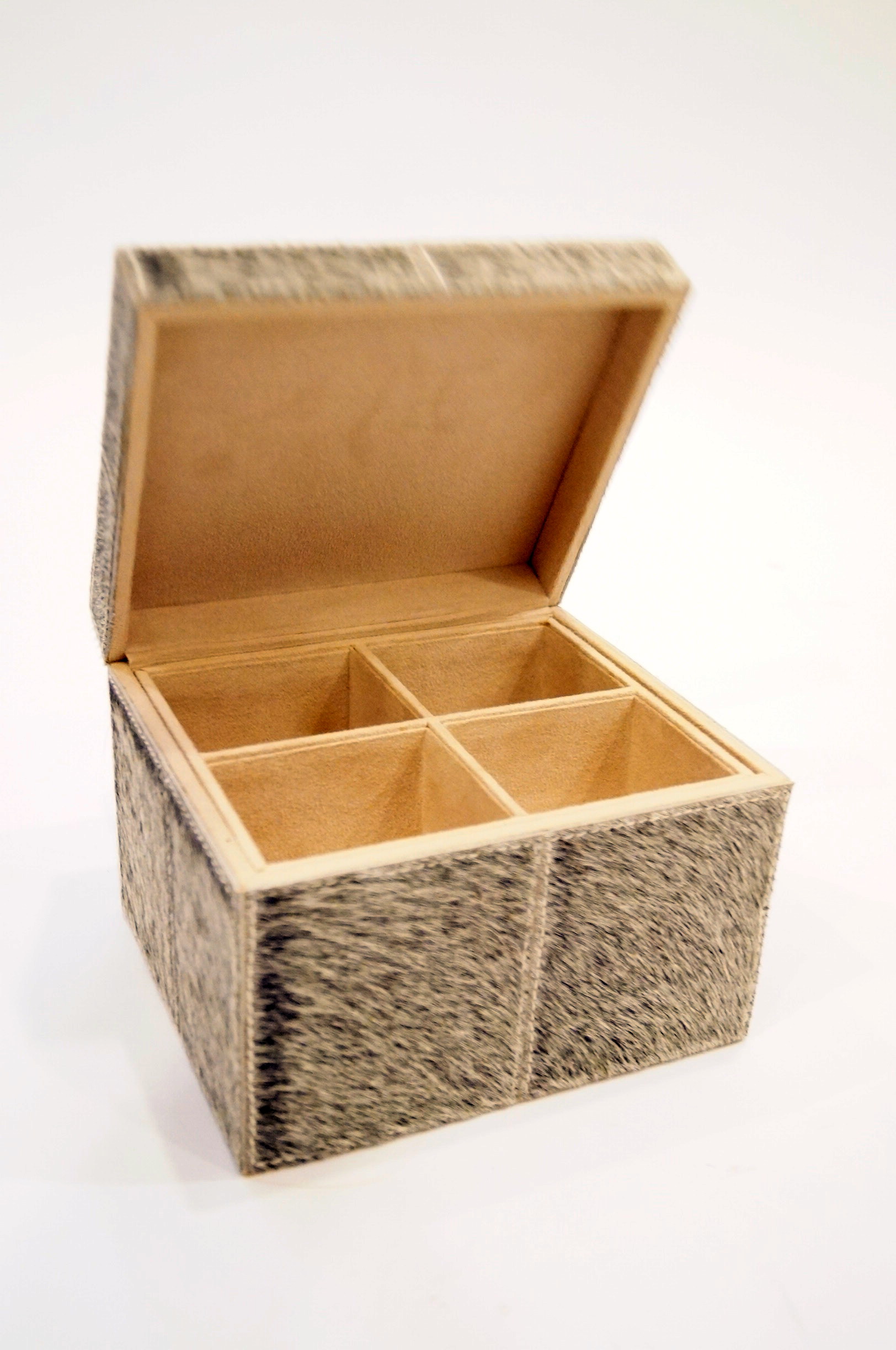 Set of Three Cow Hide Boxes