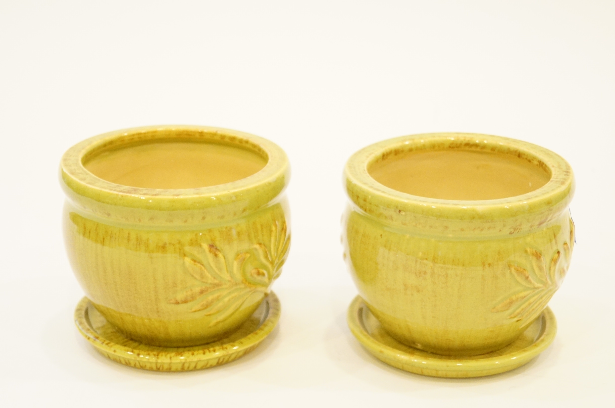 Pair of Celery Green Cache Pots