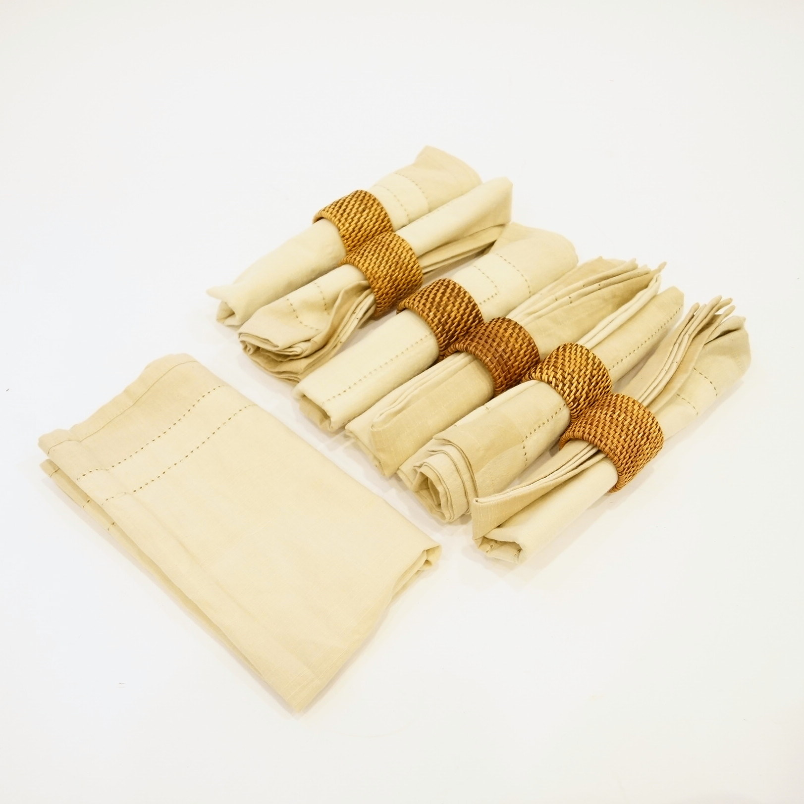 Set of Six Napkins and Holders