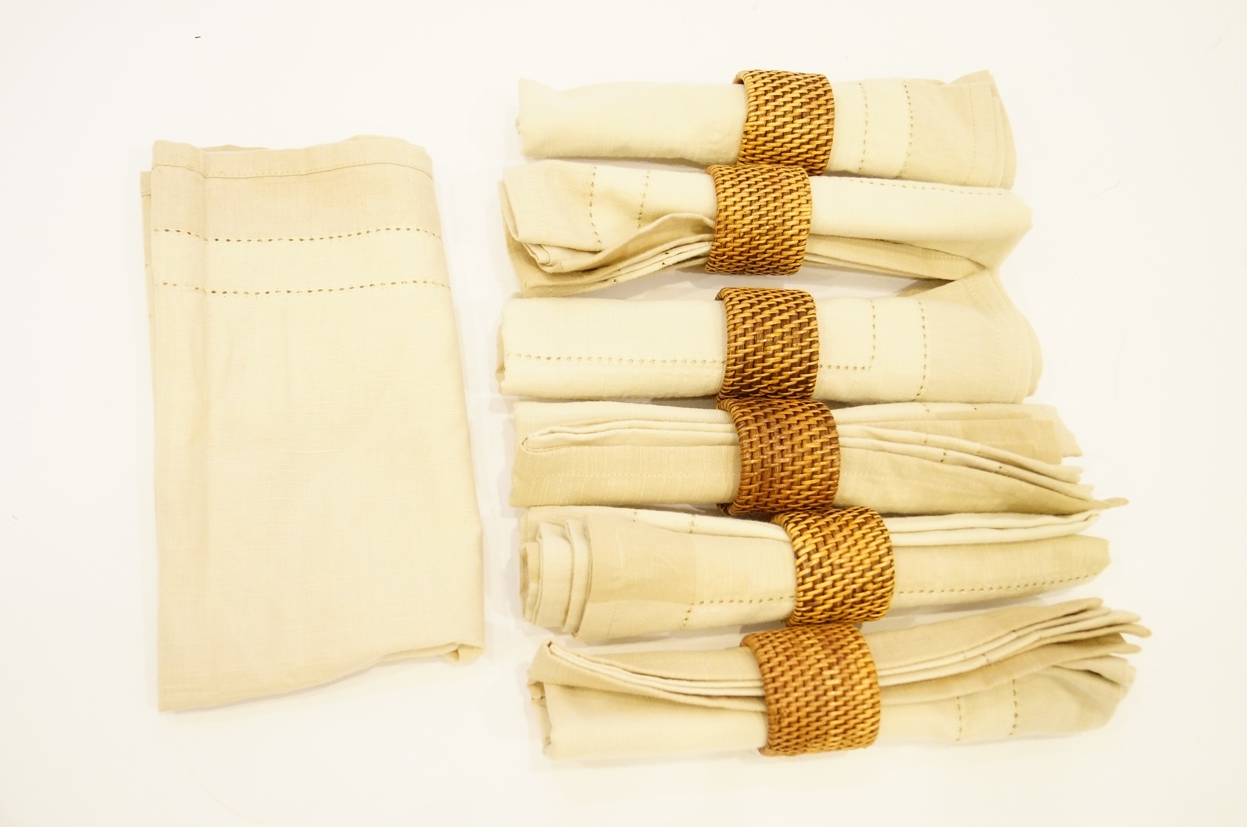 Set of Six Napkins and Holders