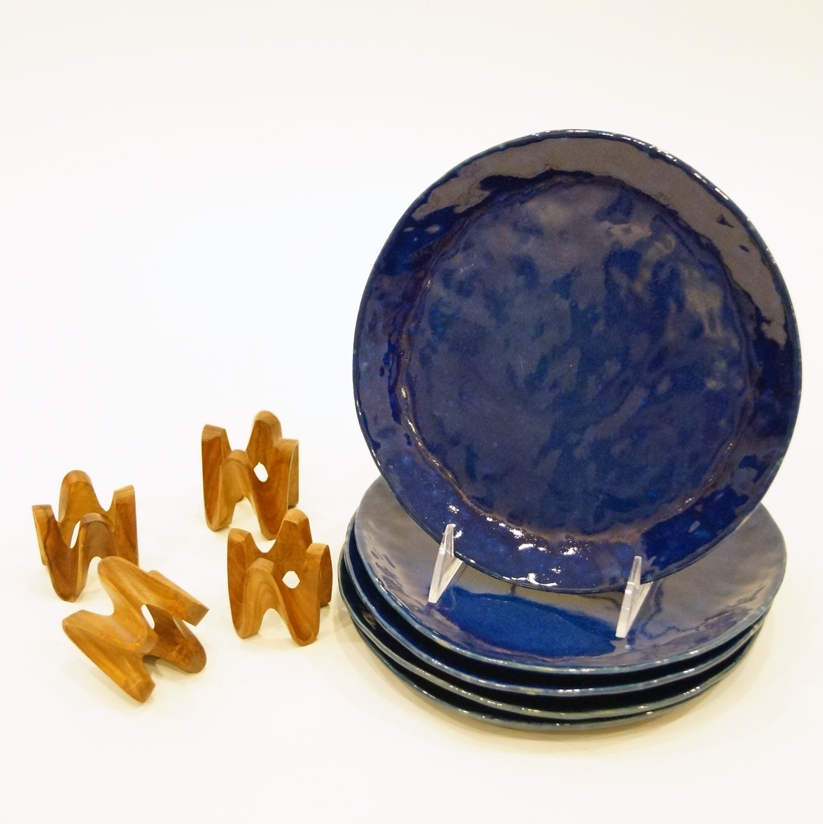 Blue Plates and Four Napkin Holders