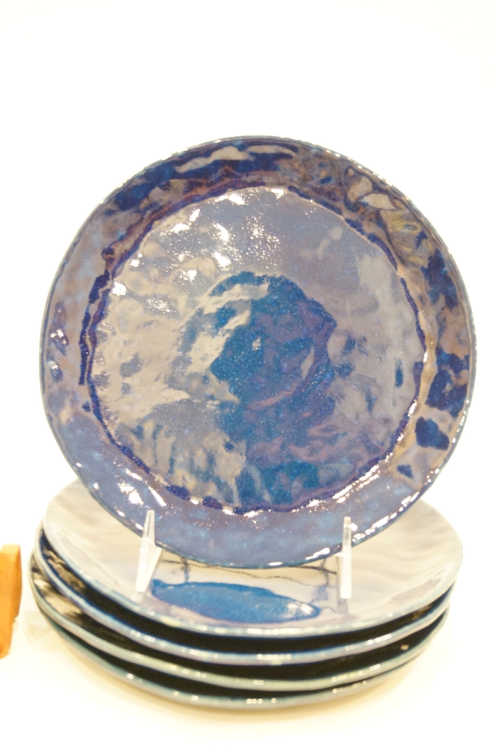 Blue Plates and Four Napkin Holders