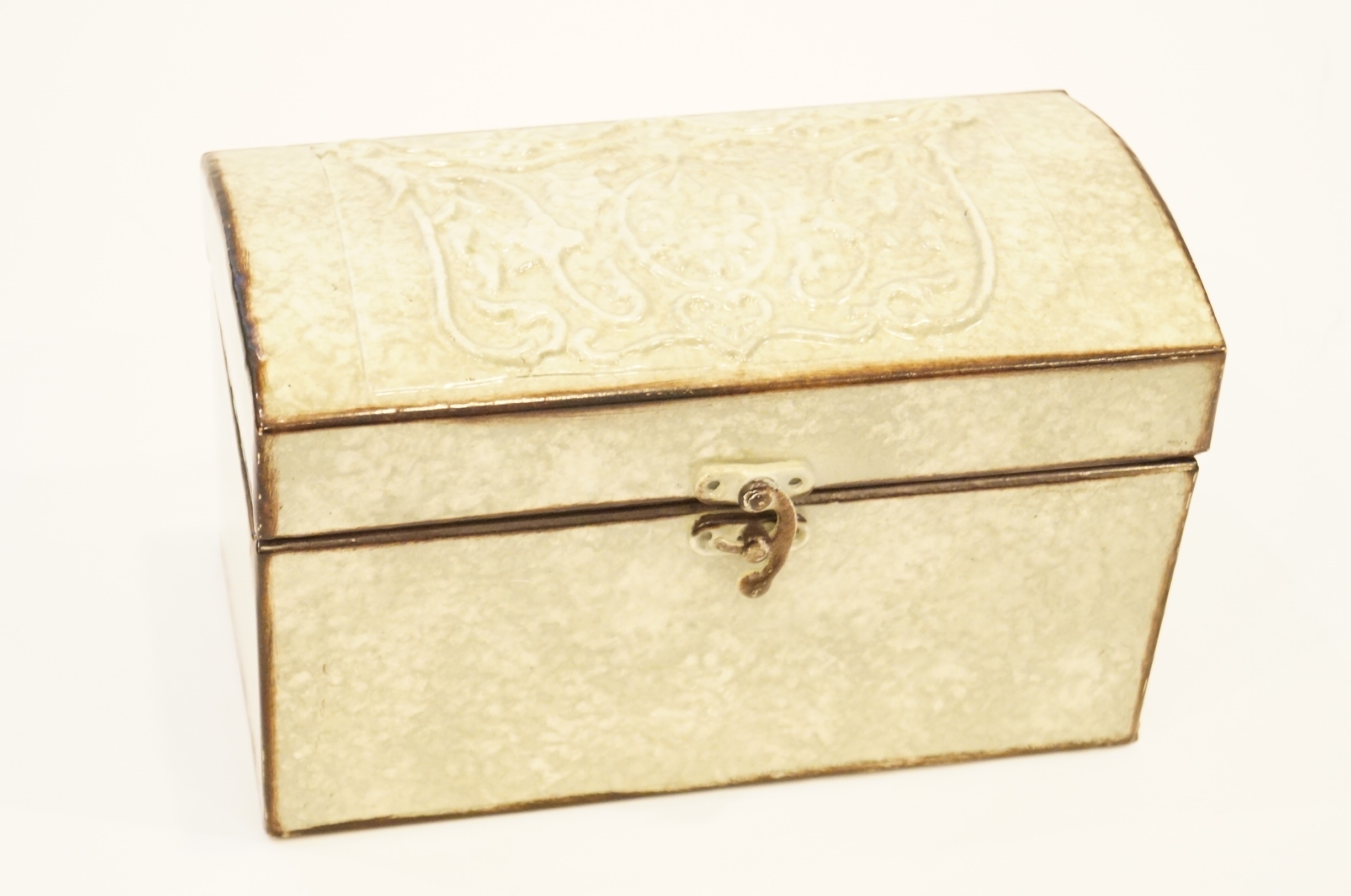 Decorative Metal Box and Faux Succulents