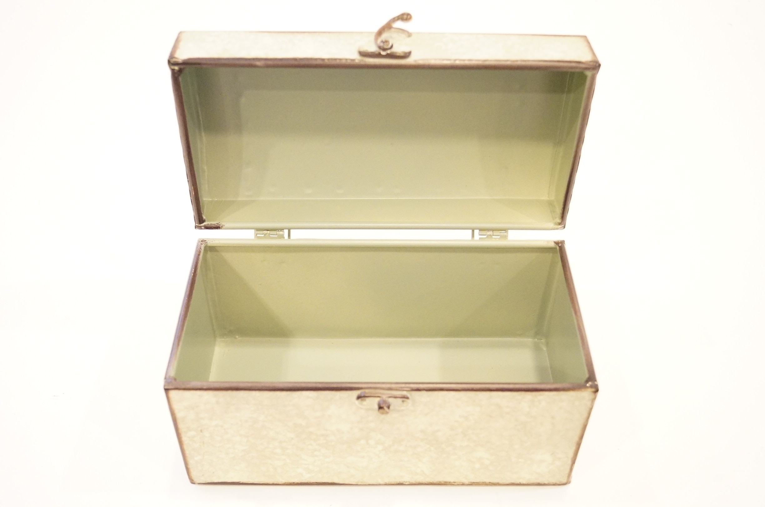 Decorative Metal Box and Faux Succulents