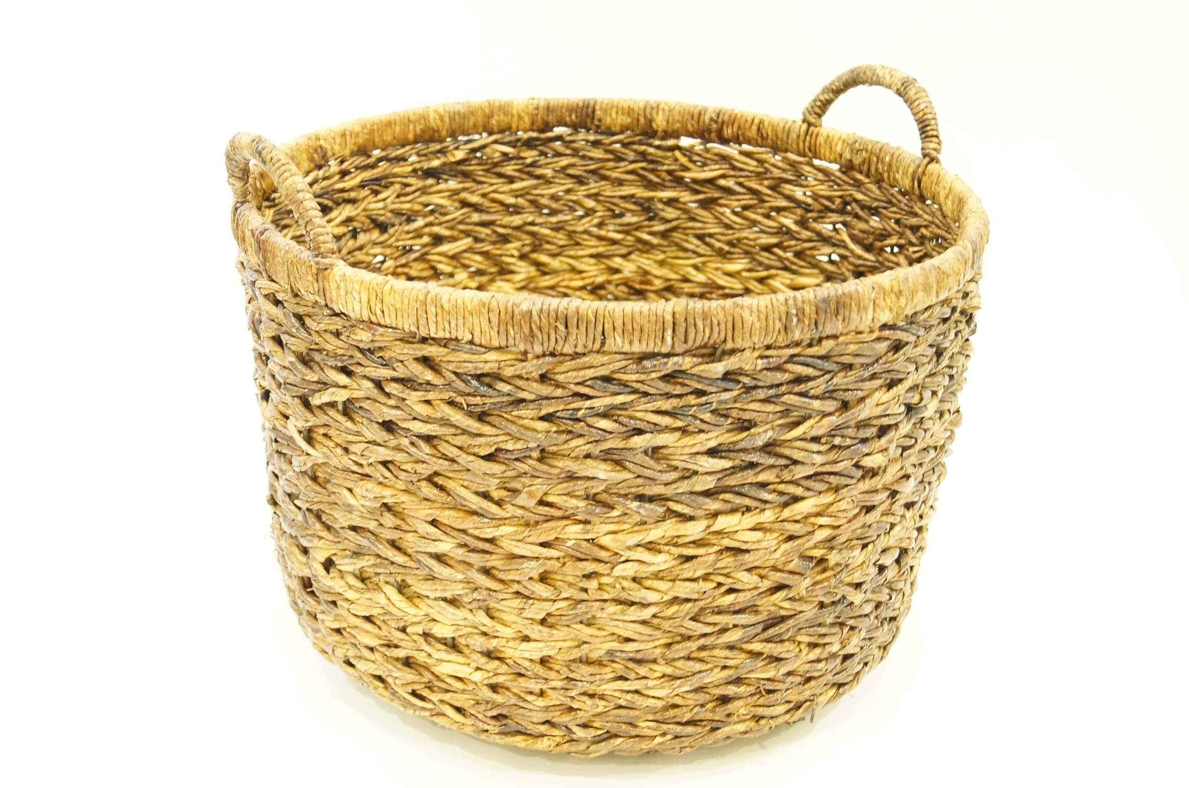 Large Woven Laundry Basket and Towels