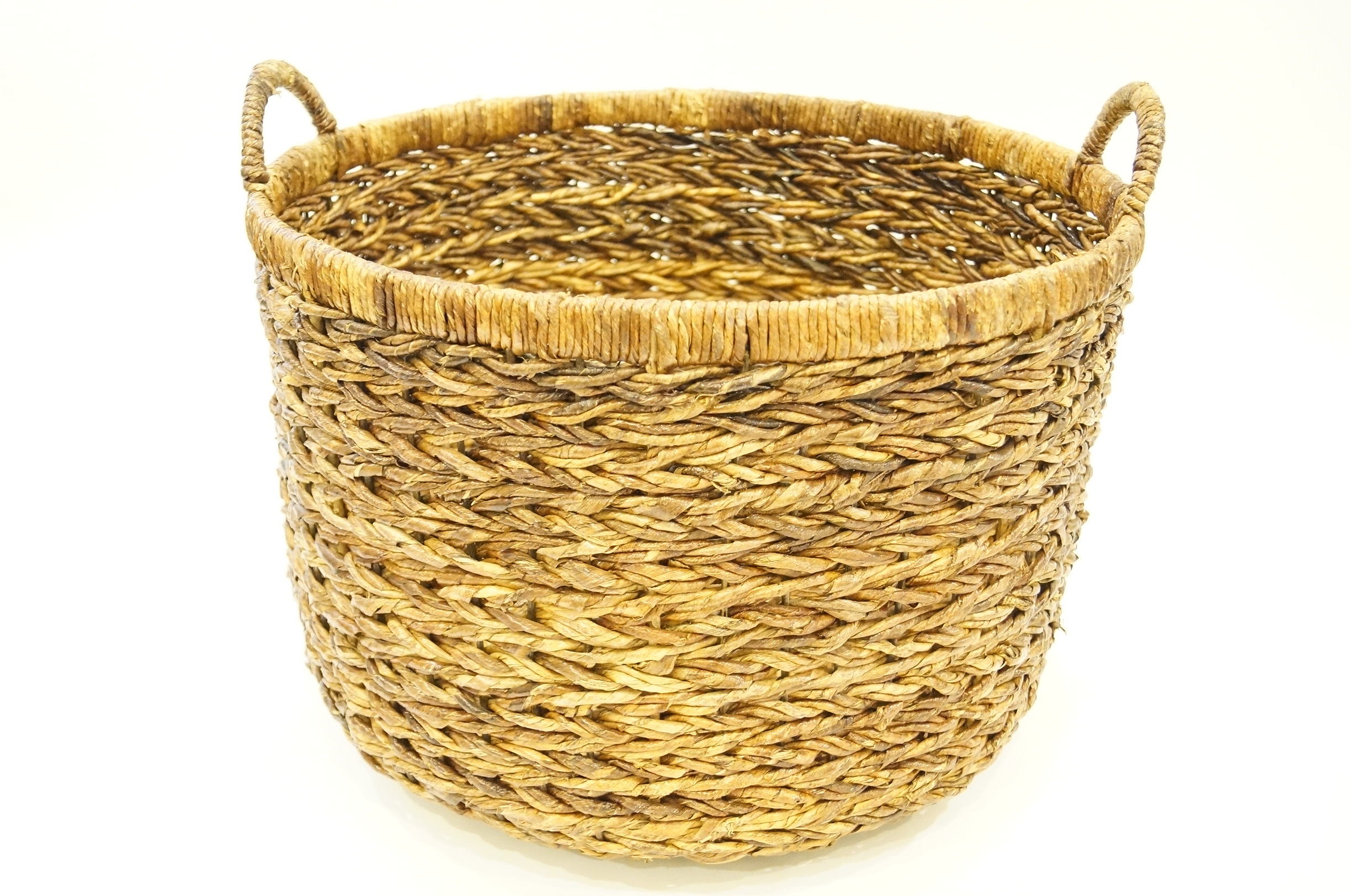 Large Woven Laundry Basket and Towels