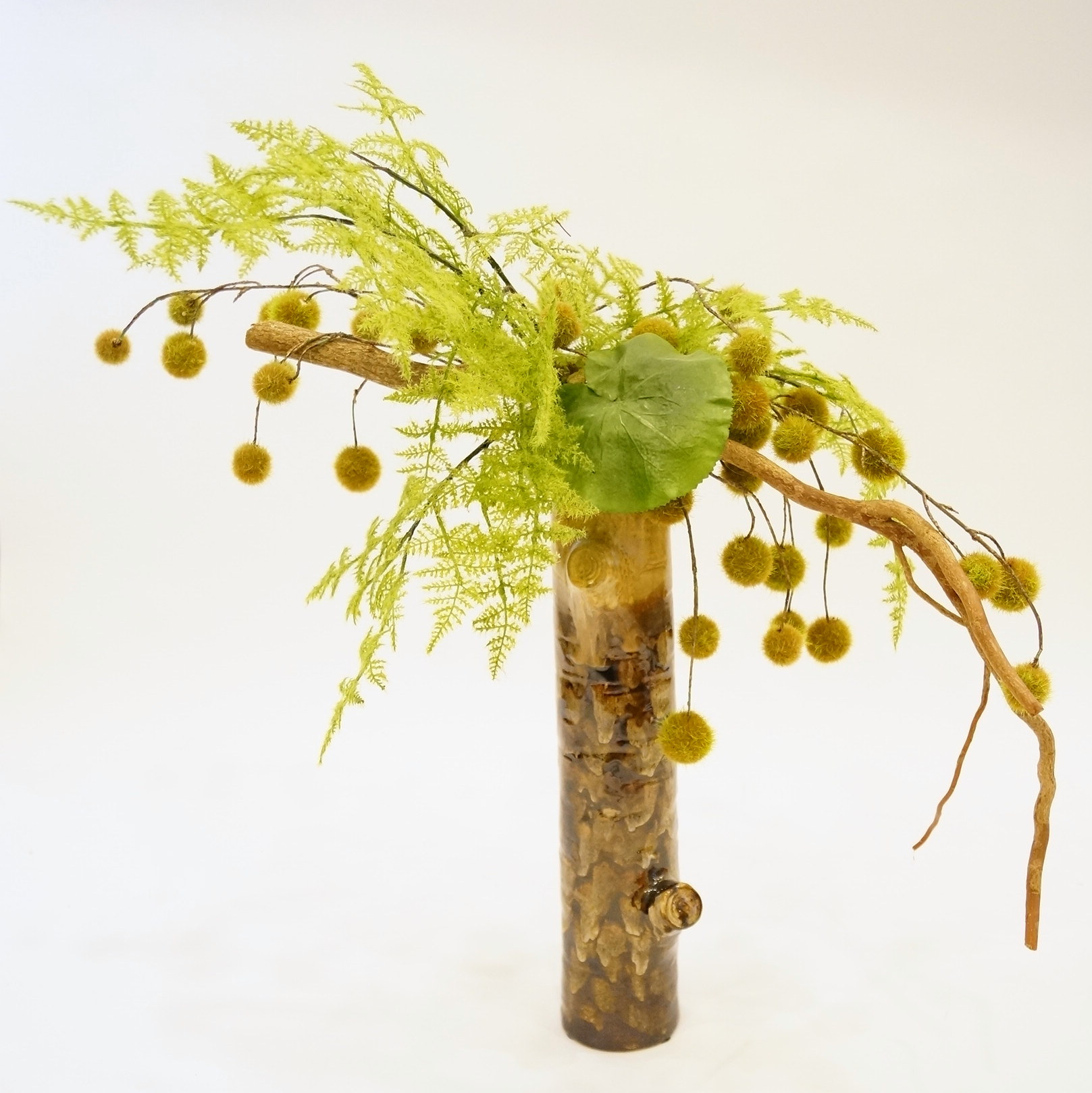 Faux Floral Arrangement in Ceramic Vase