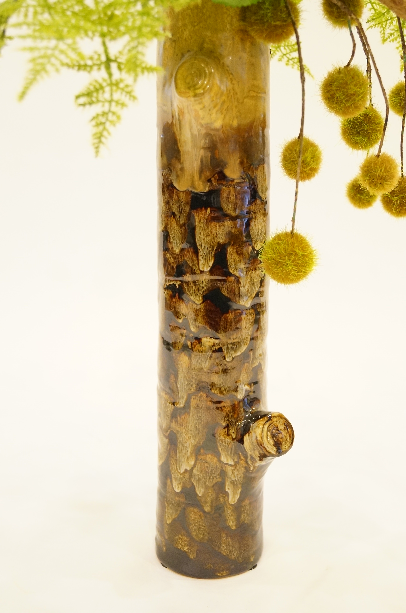 Faux Floral Arrangement in Ceramic Vase