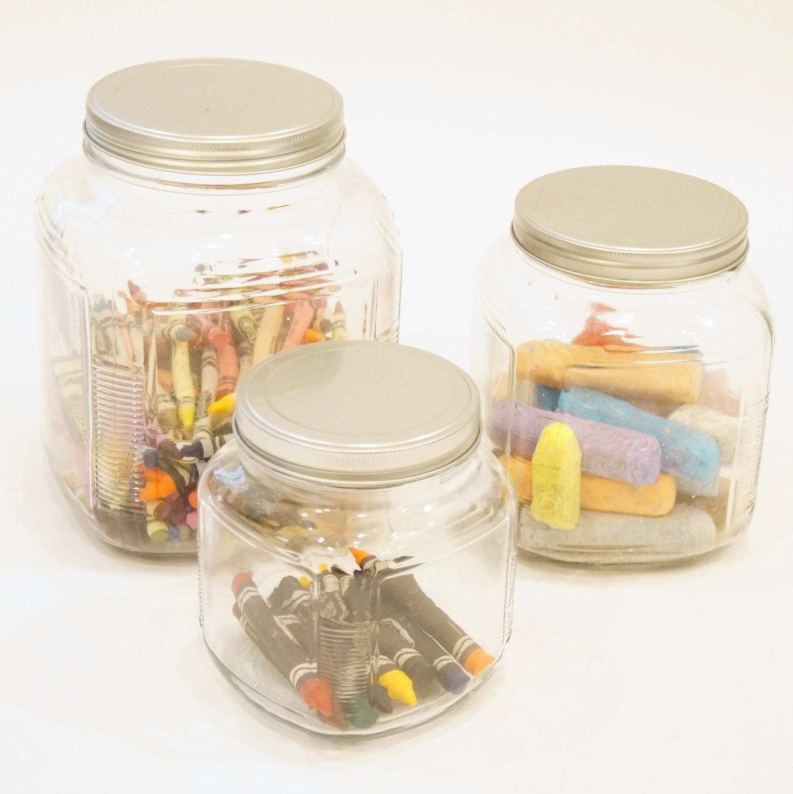 Set of Three Jars With Lids