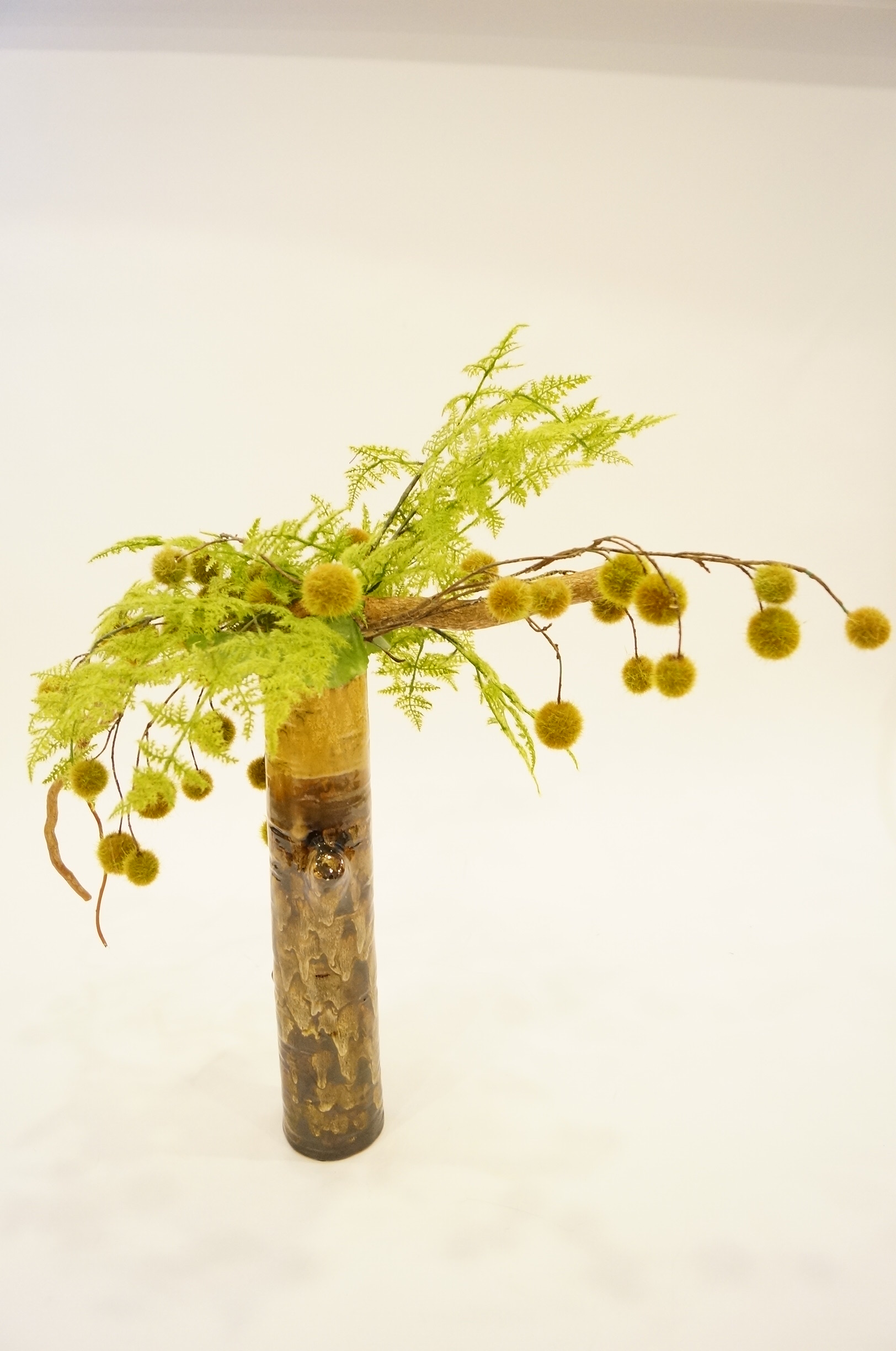 Faux Floral Arrangement in Ceramic Vase