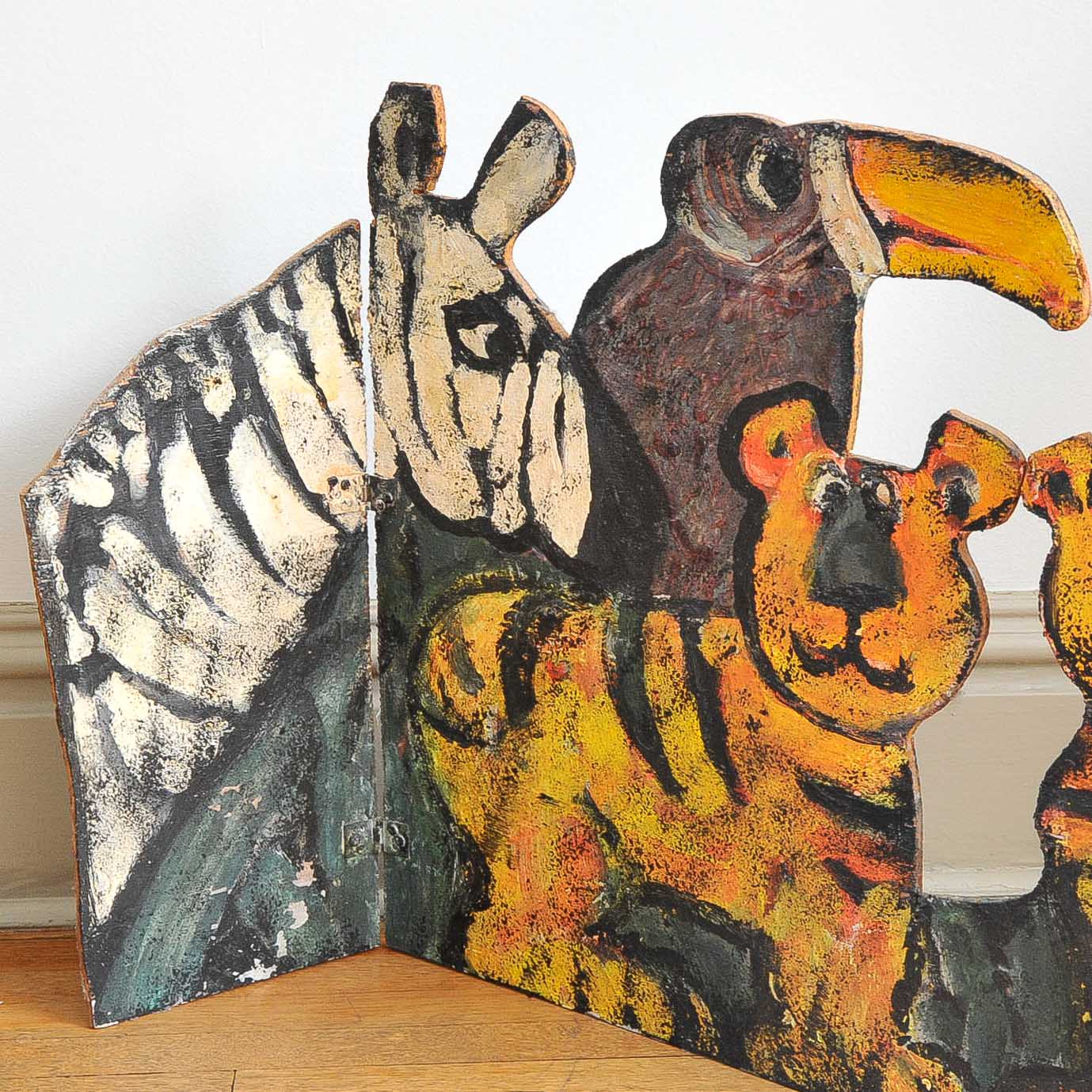 Painted Wood Animal-Themed Divider by Dan Shupe
