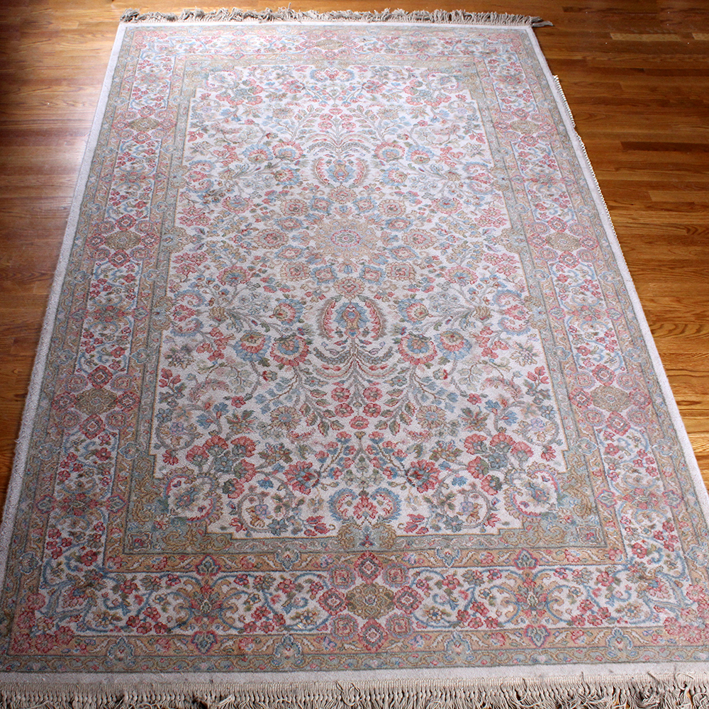 Karastan Wool Kirman Area Rug with Rug Pad
