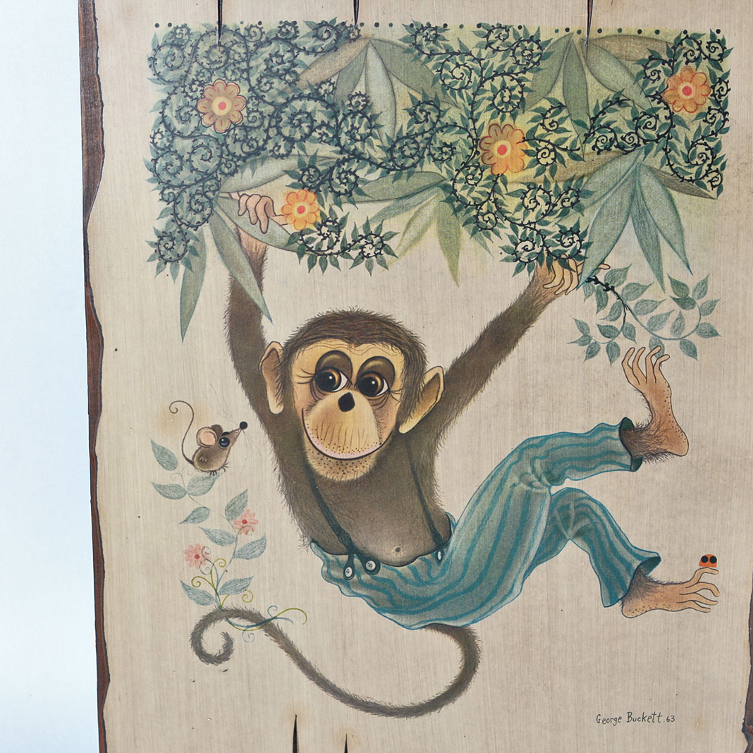 Vintage Whimsical Animal Lithographs after Children's Artist George Buckett