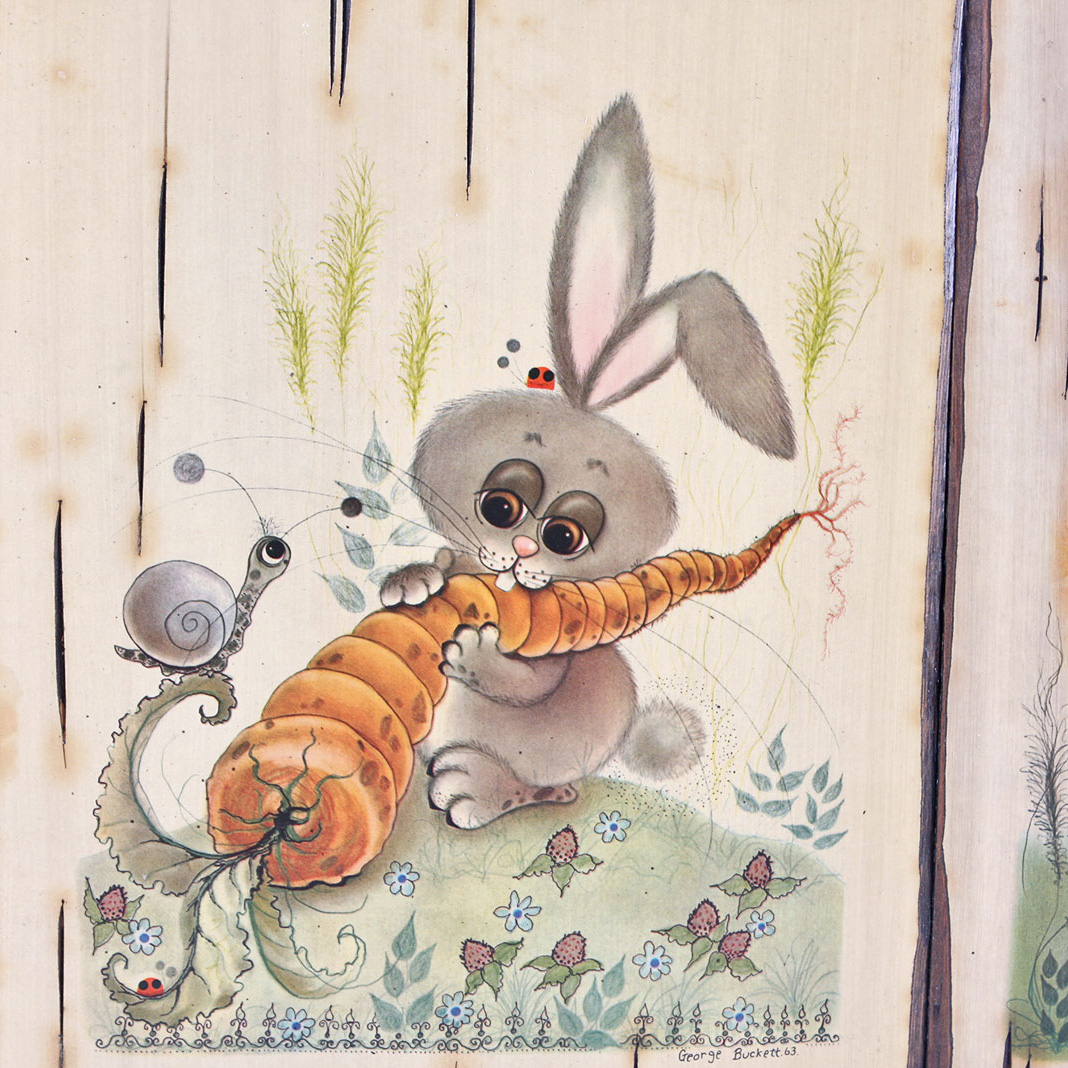 Vintage Whimsical Animal Lithographs after Children's Artist George Buckett