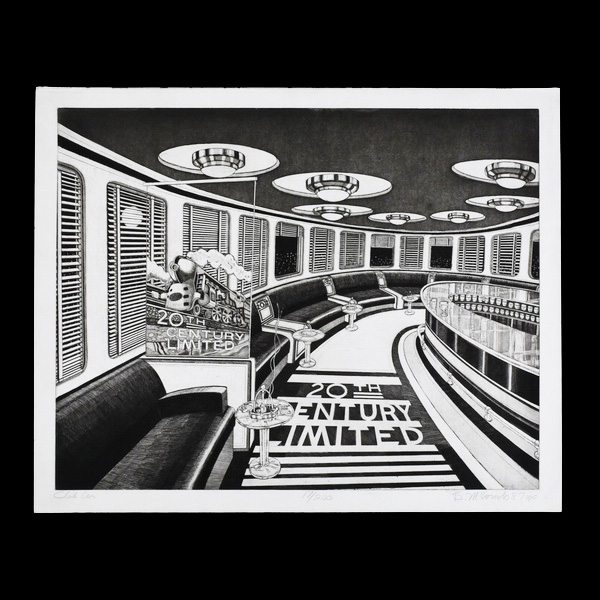 Bruce McCombs Signed 1987 Artist's Proof Etching "Club Car"