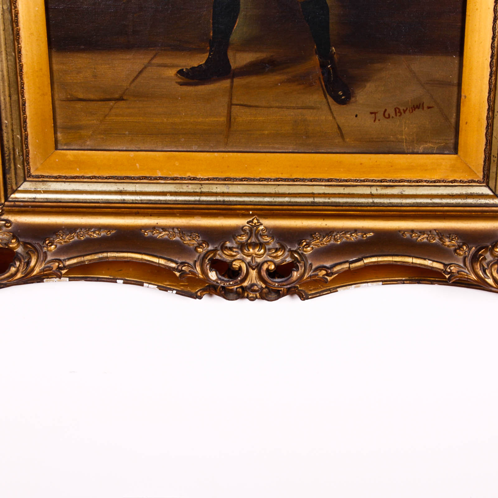 Oil Painting on Canvas of a Young Man with Newspaper