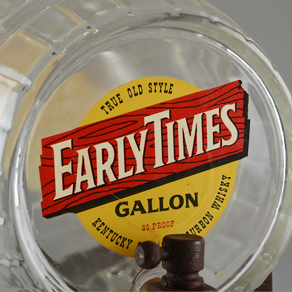 Early Time Glass Barrel Bourbon Decanter and Stand