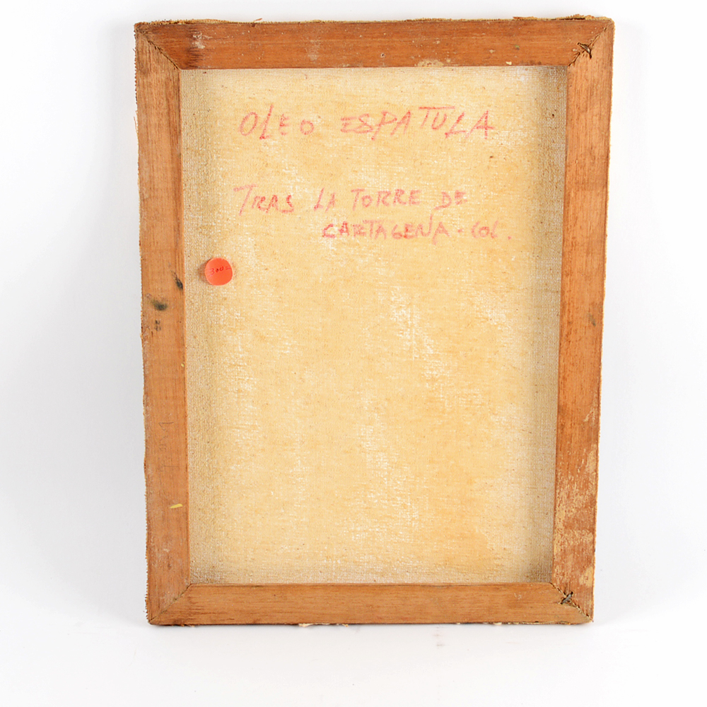 Original Signed Oil Painting of a Village Street Scene