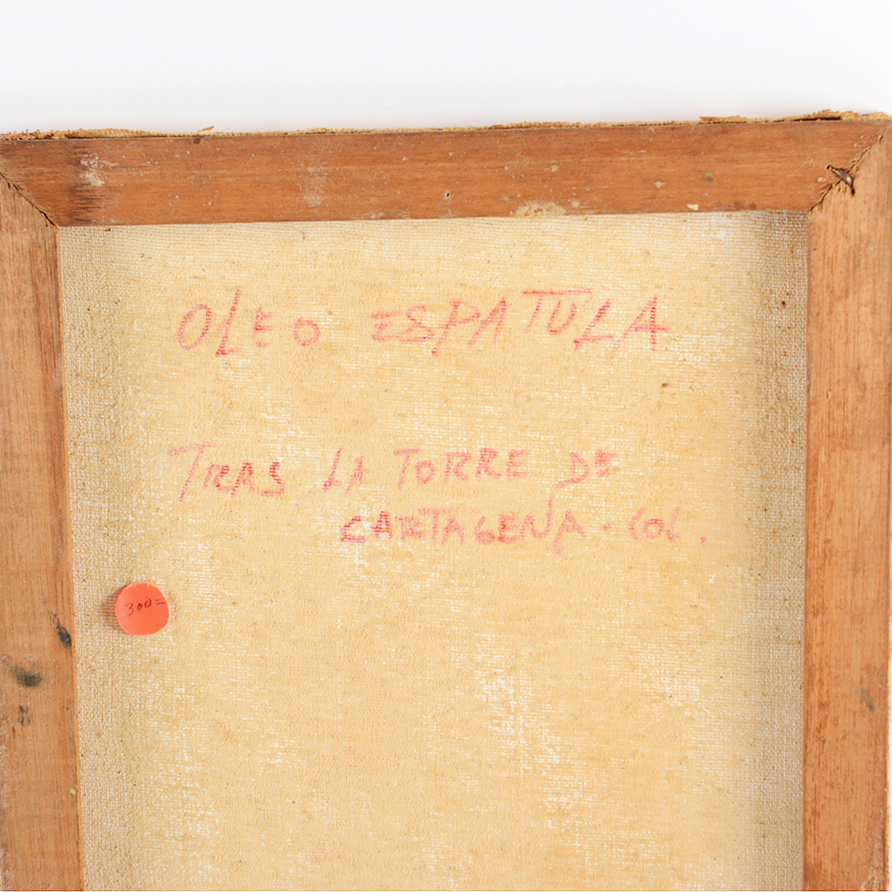 Original Signed Oil Painting of a Village Street Scene