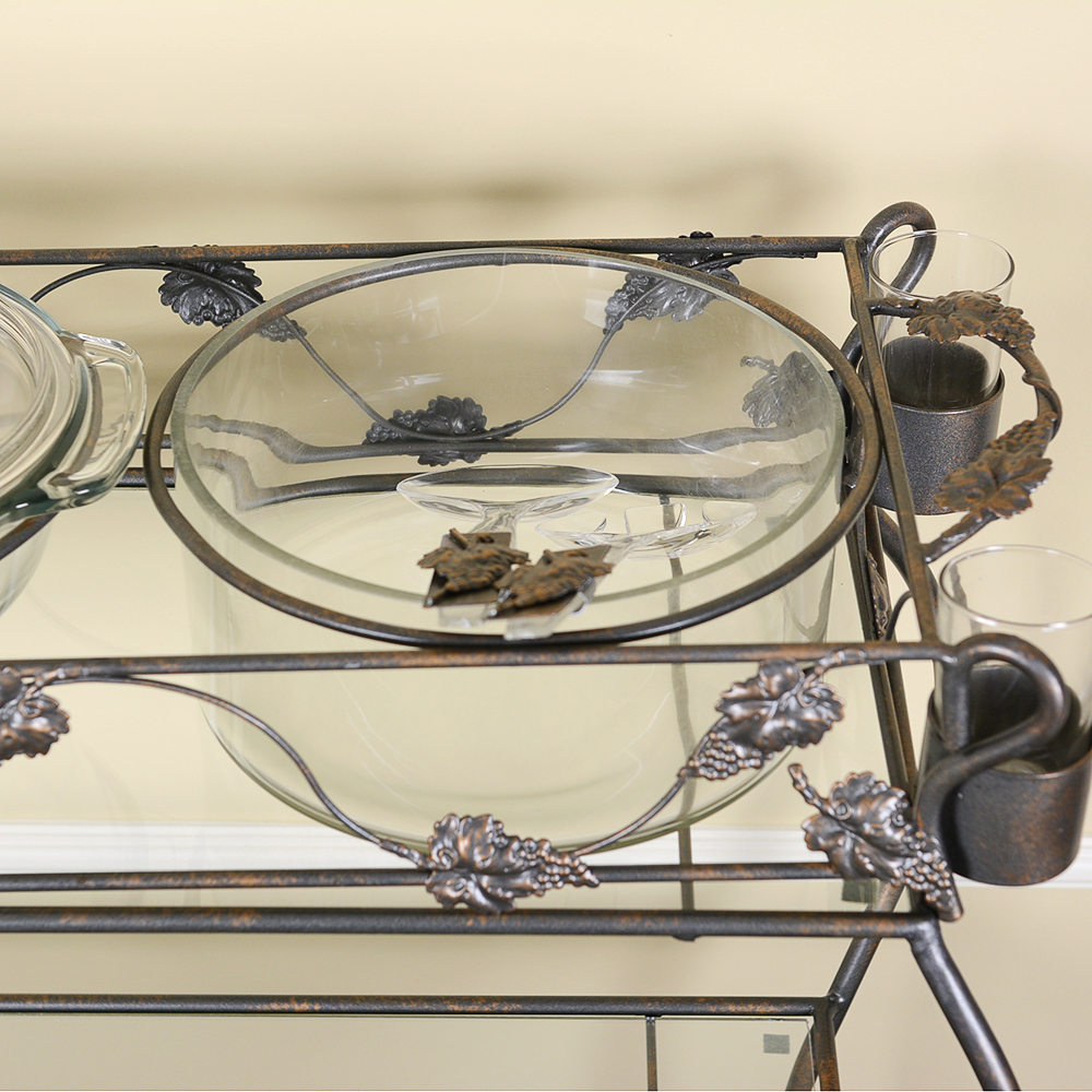 Glass and Metal Two Tiered Serving Station