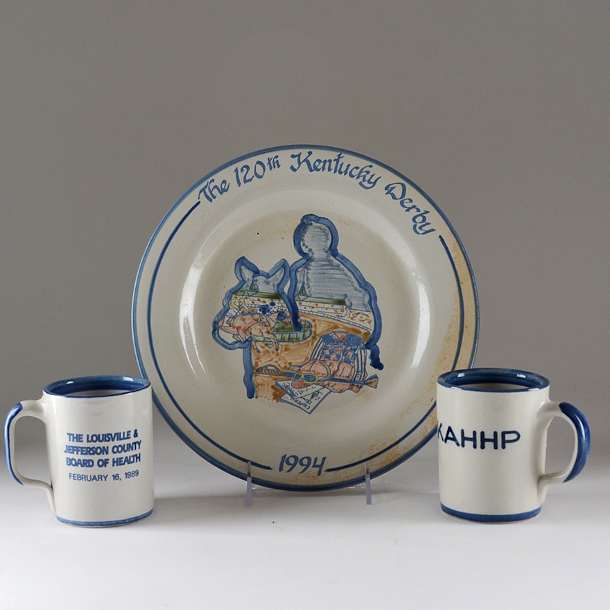 Kentucky Derby Plate and Mug Selection by Louisville Stoneware