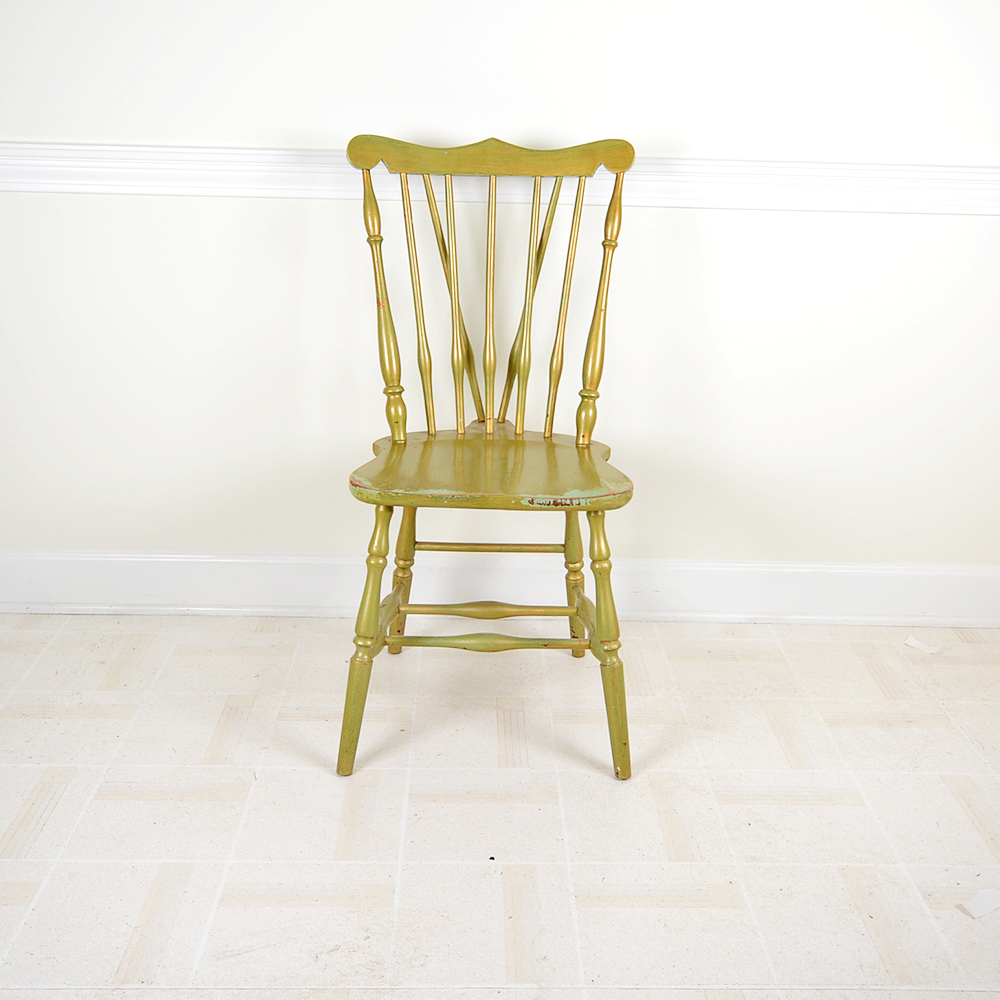 Vintage Painted Brace Back Side Chair