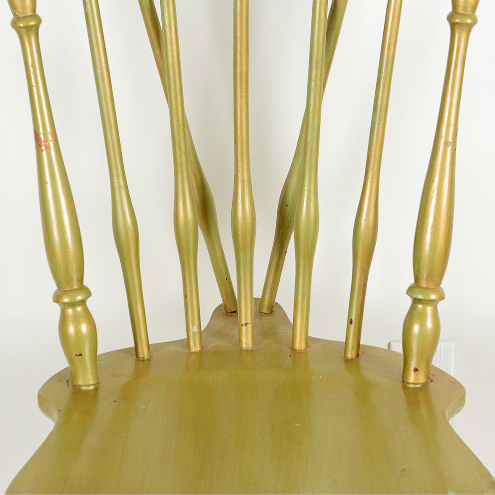 Vintage Painted Brace Back Side Chair