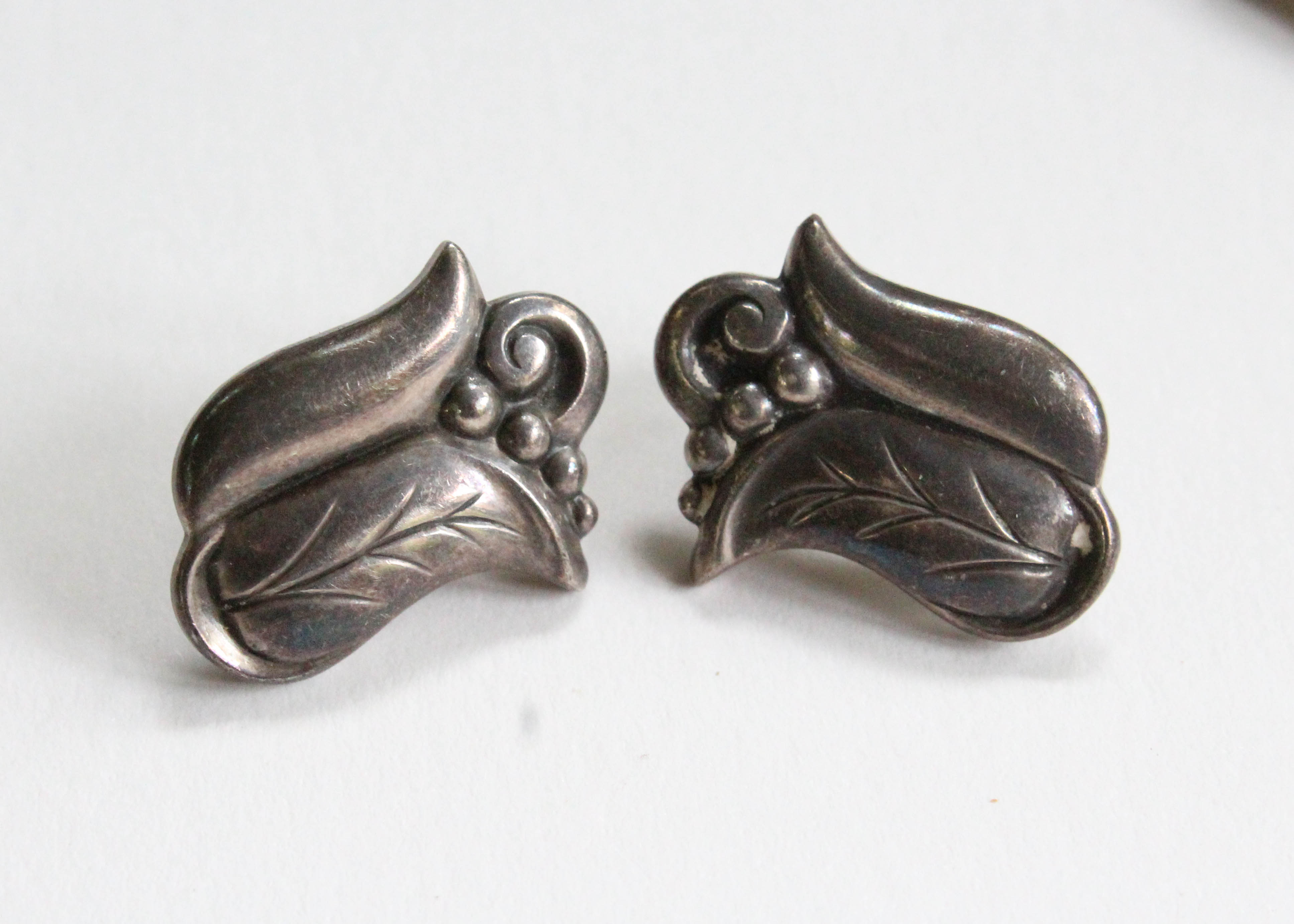 Vintage Alphonse La Paglia Art Deco Sterling Silver Necklace and Earring Set