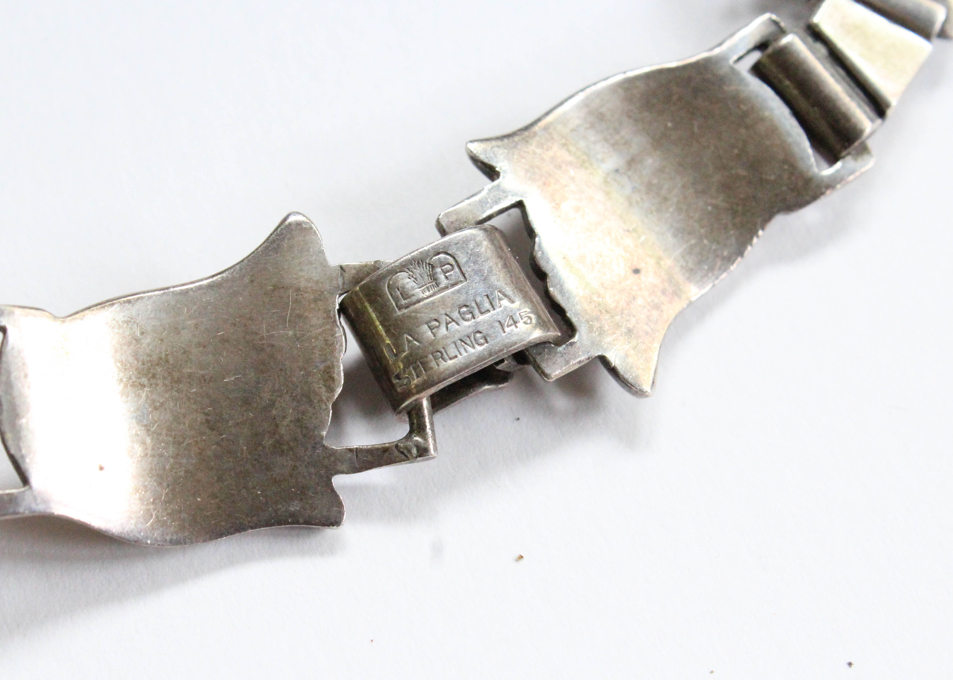 Vintage Alphonse La Paglia Art Deco Sterling Silver Necklace and Earring Set