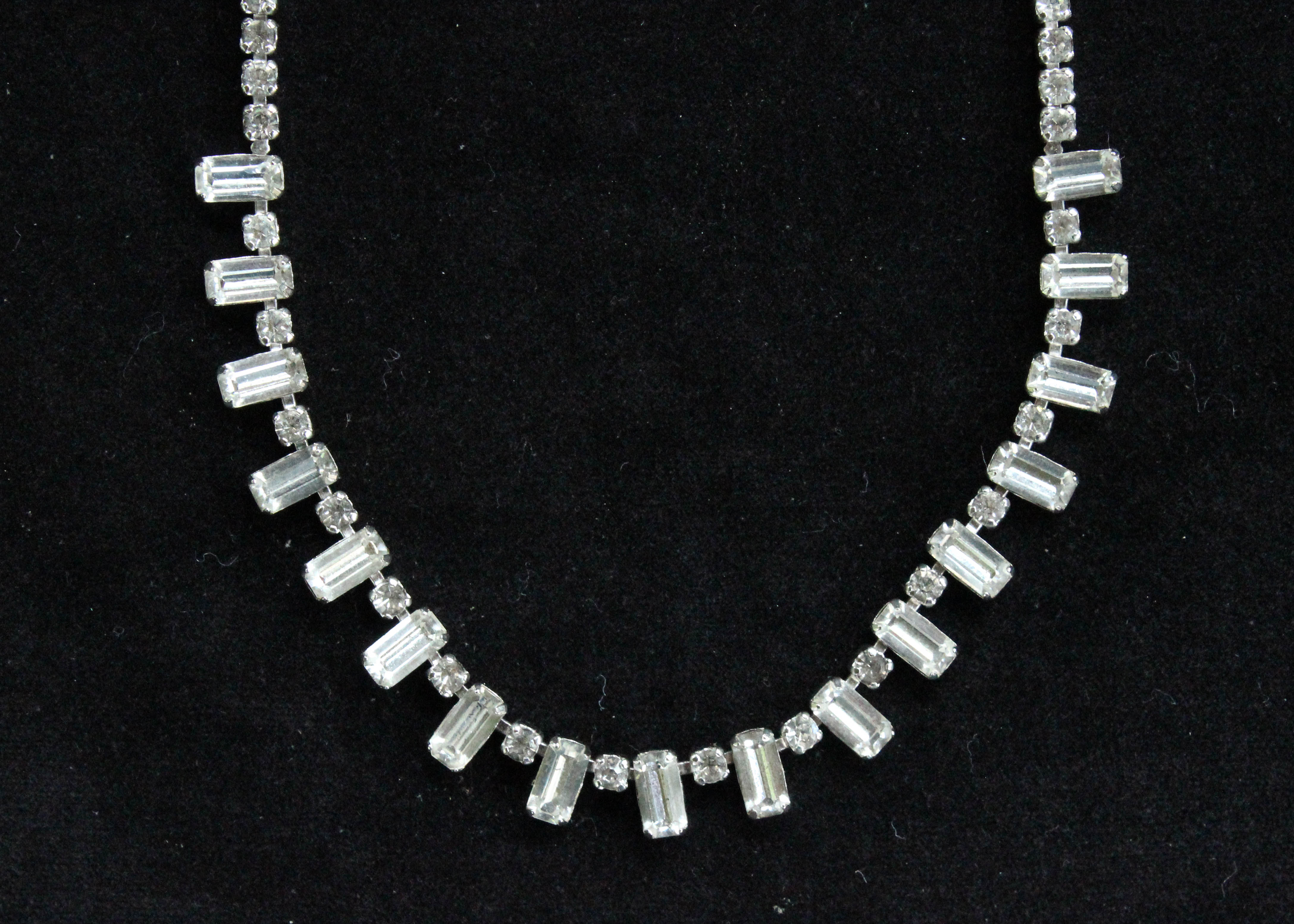 Collection of Vintage Costume Jewelry with Crystal Rhinestones, Including Kramer