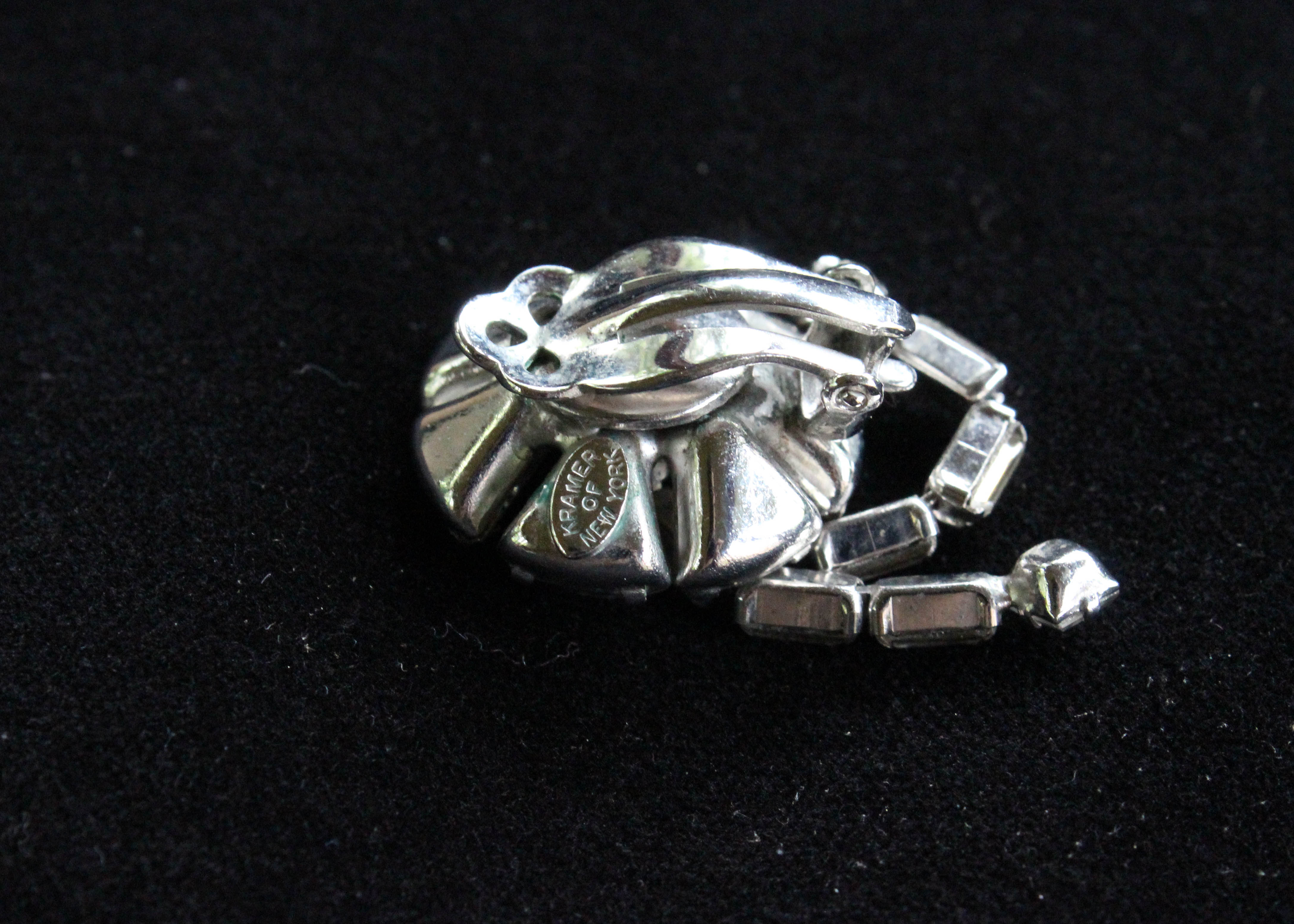 Collection of Vintage Costume Jewelry with Crystal Rhinestones, Including Kramer