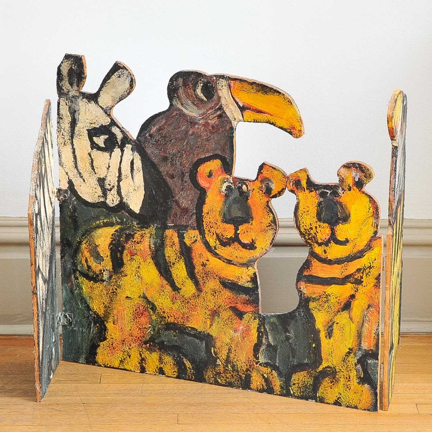 Painted Wood Animal-Themed Divider by Dan Shupe