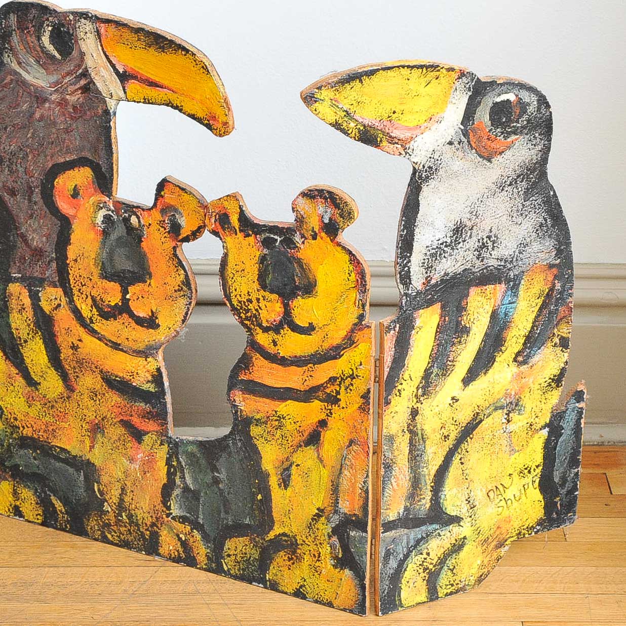 Painted Wood Animal-Themed Divider by Dan Shupe