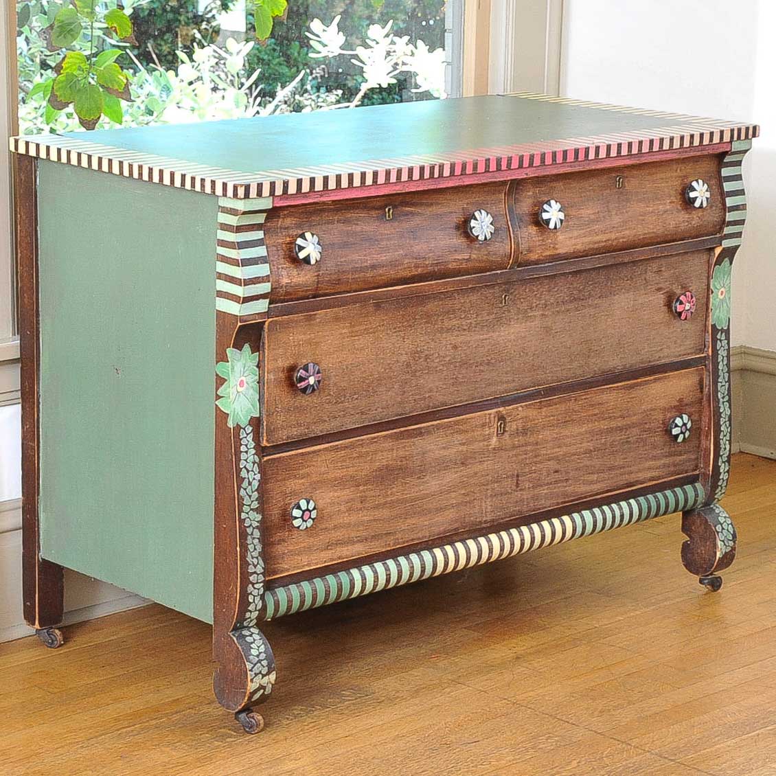Painted Wood Chest of Drawers