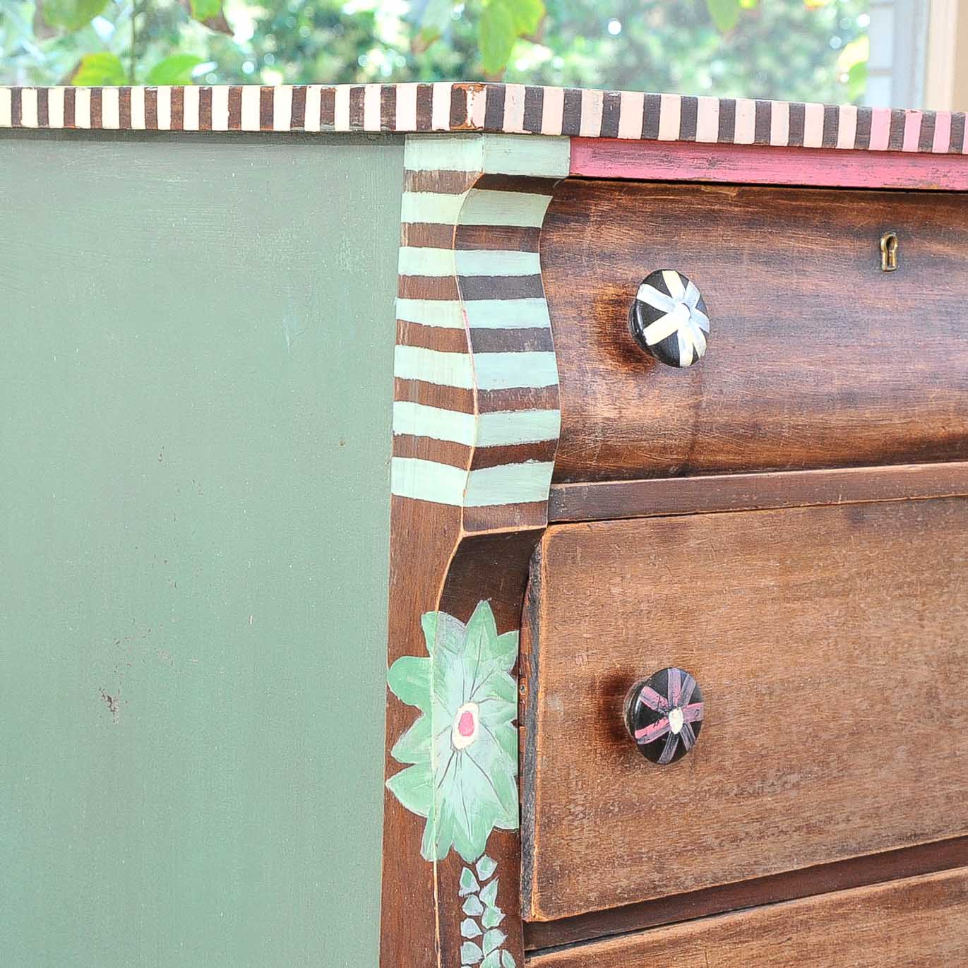 Painted Wood Chest of Drawers