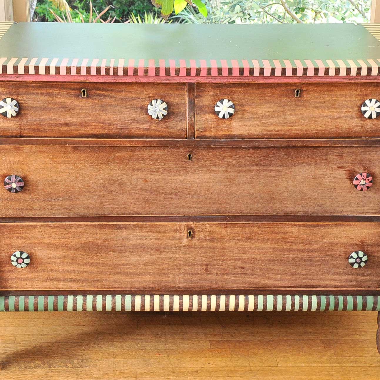 Painted Wood Chest of Drawers