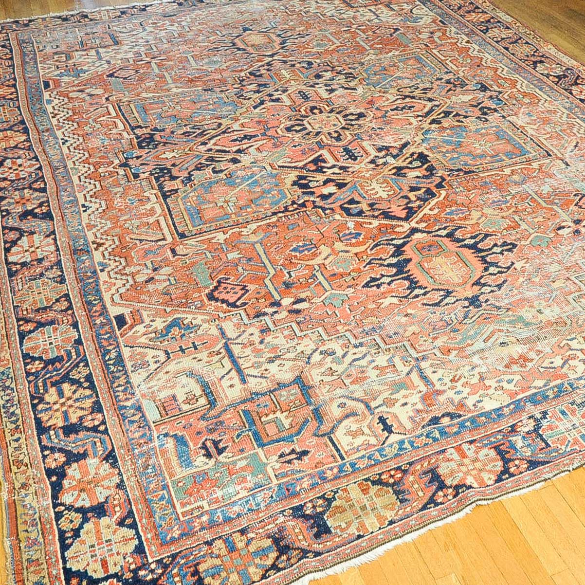 Handwoven Wool Heriz Serapi Area Rug