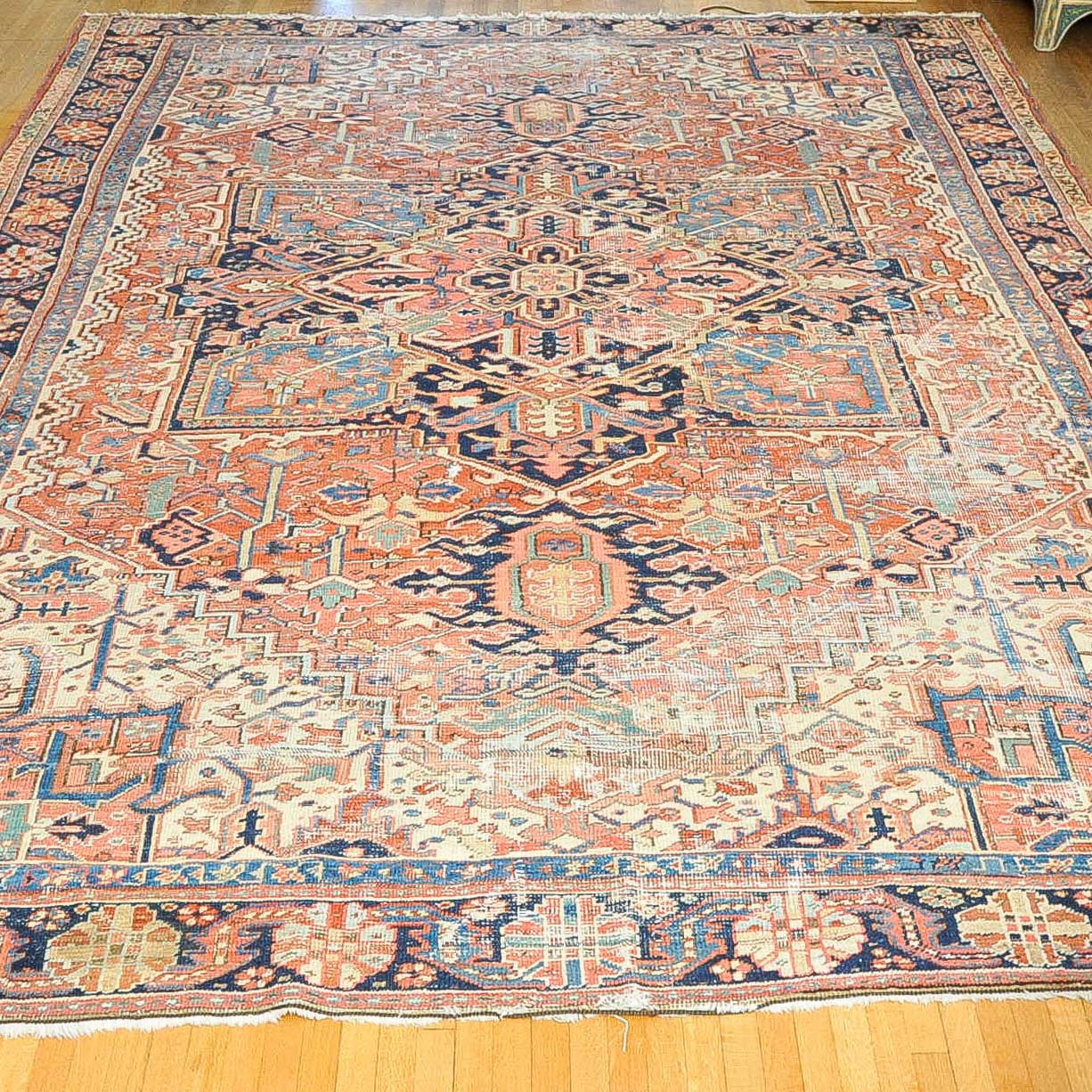 Handwoven Wool Heriz Serapi Area Rug