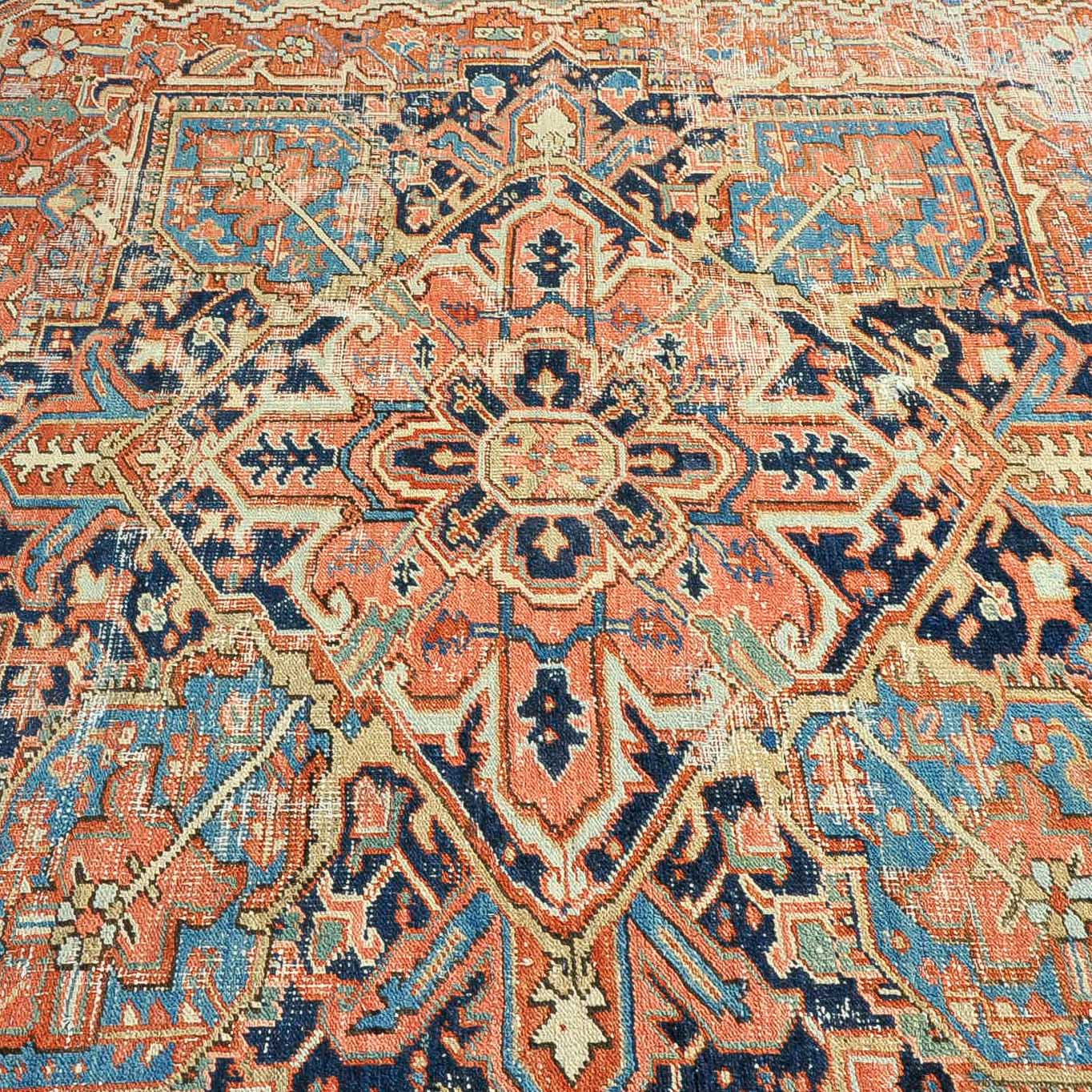 Handwoven Wool Heriz Serapi Area Rug