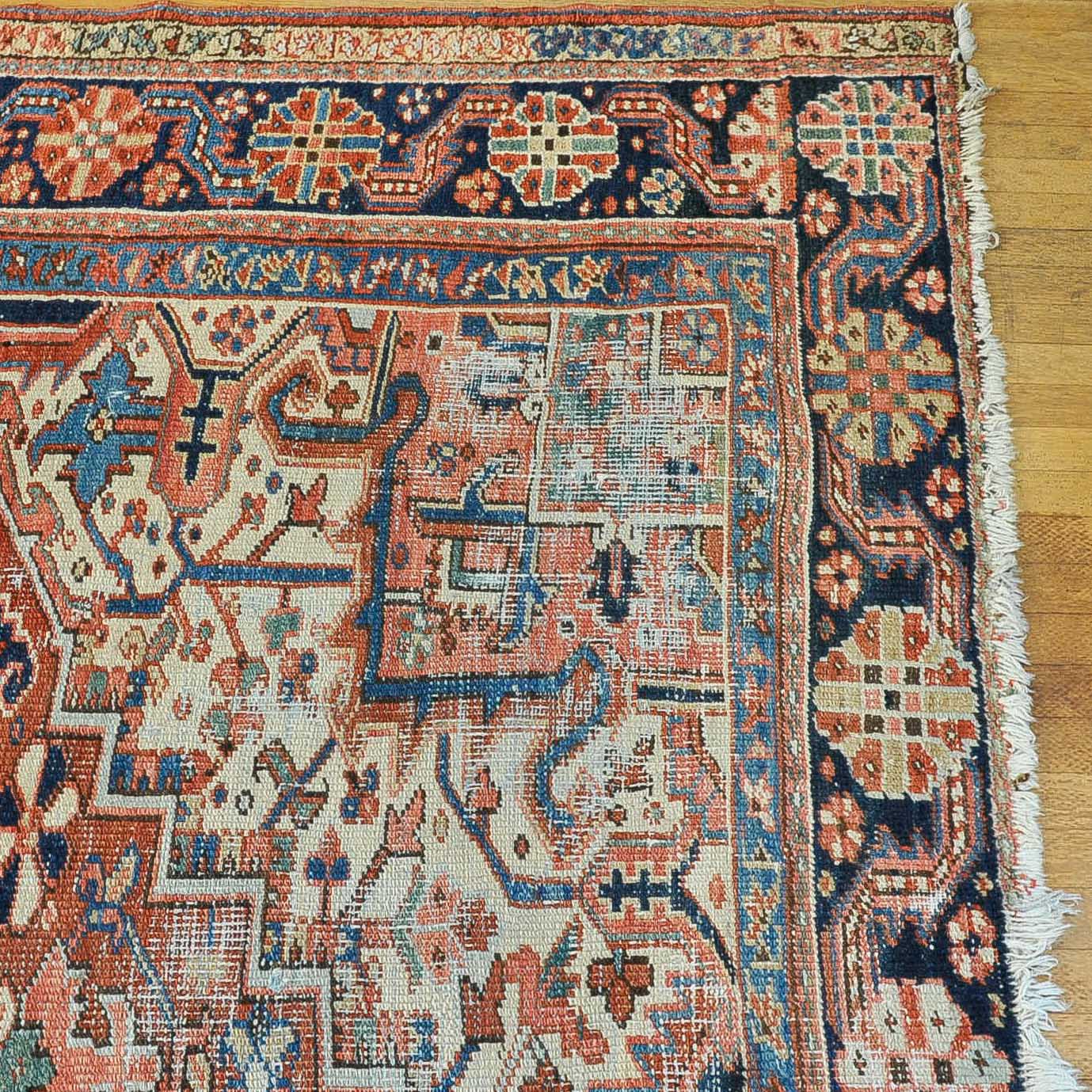 Handwoven Wool Heriz Serapi Area Rug