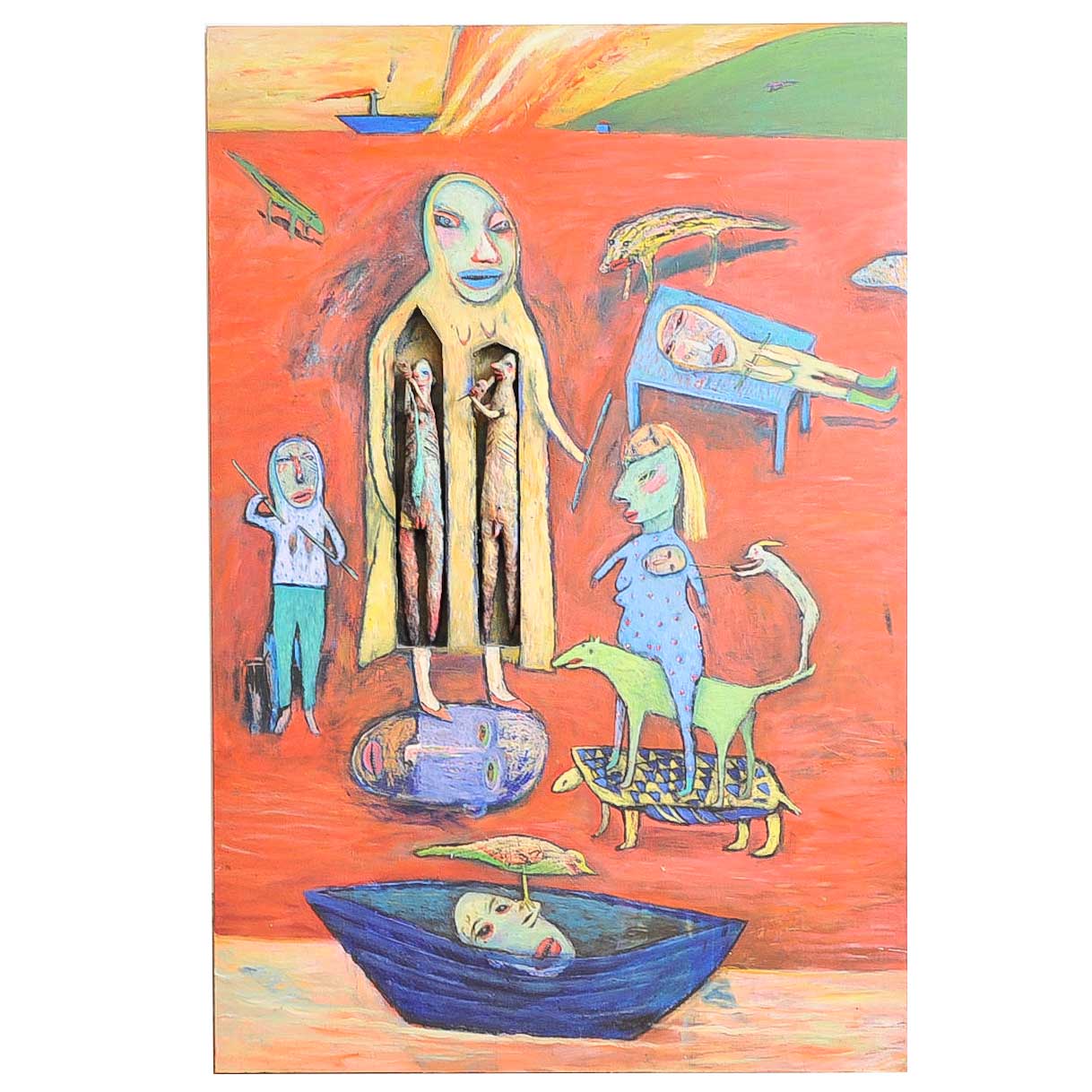 Kjell Erik Killi Olsen Acrylic on Wood with Paper Mache