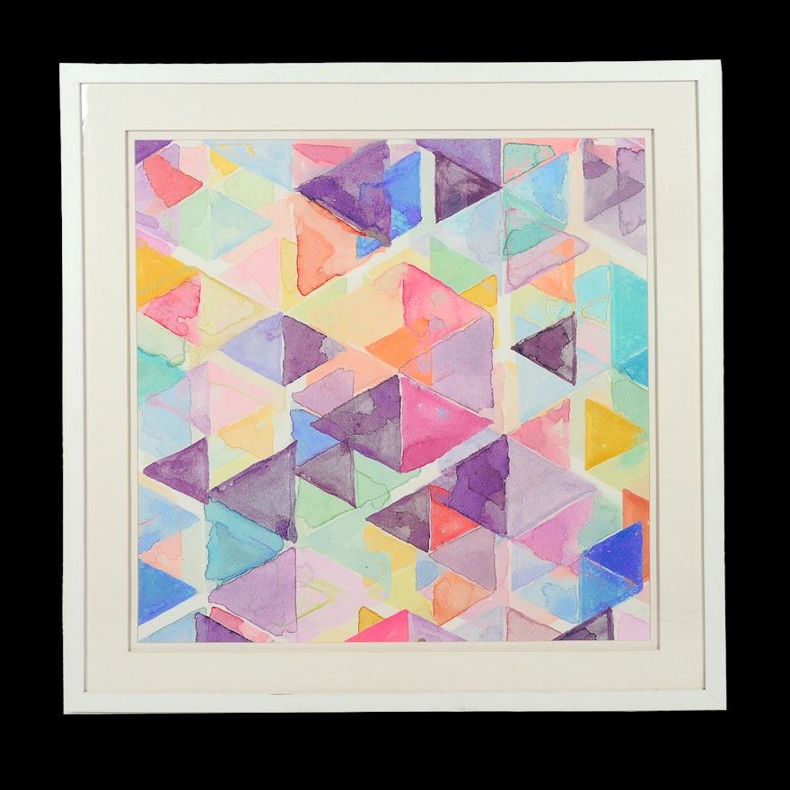 Geometric Watercolor on Paper