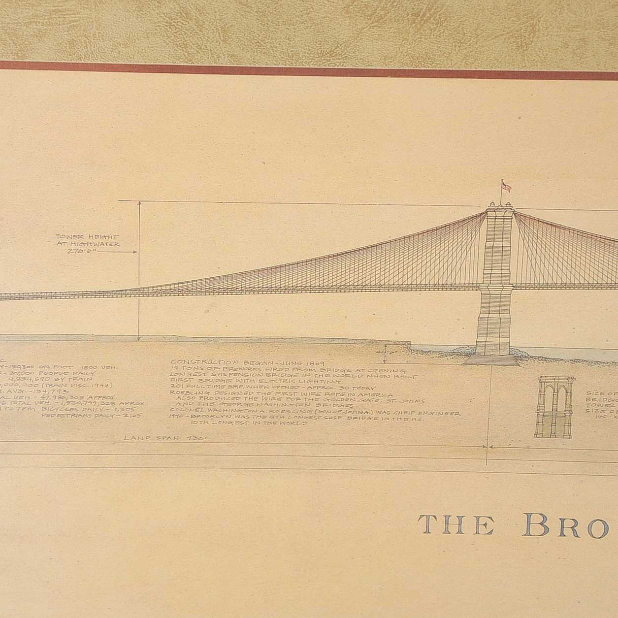 Brooklyn Bridge Blueprint Print
