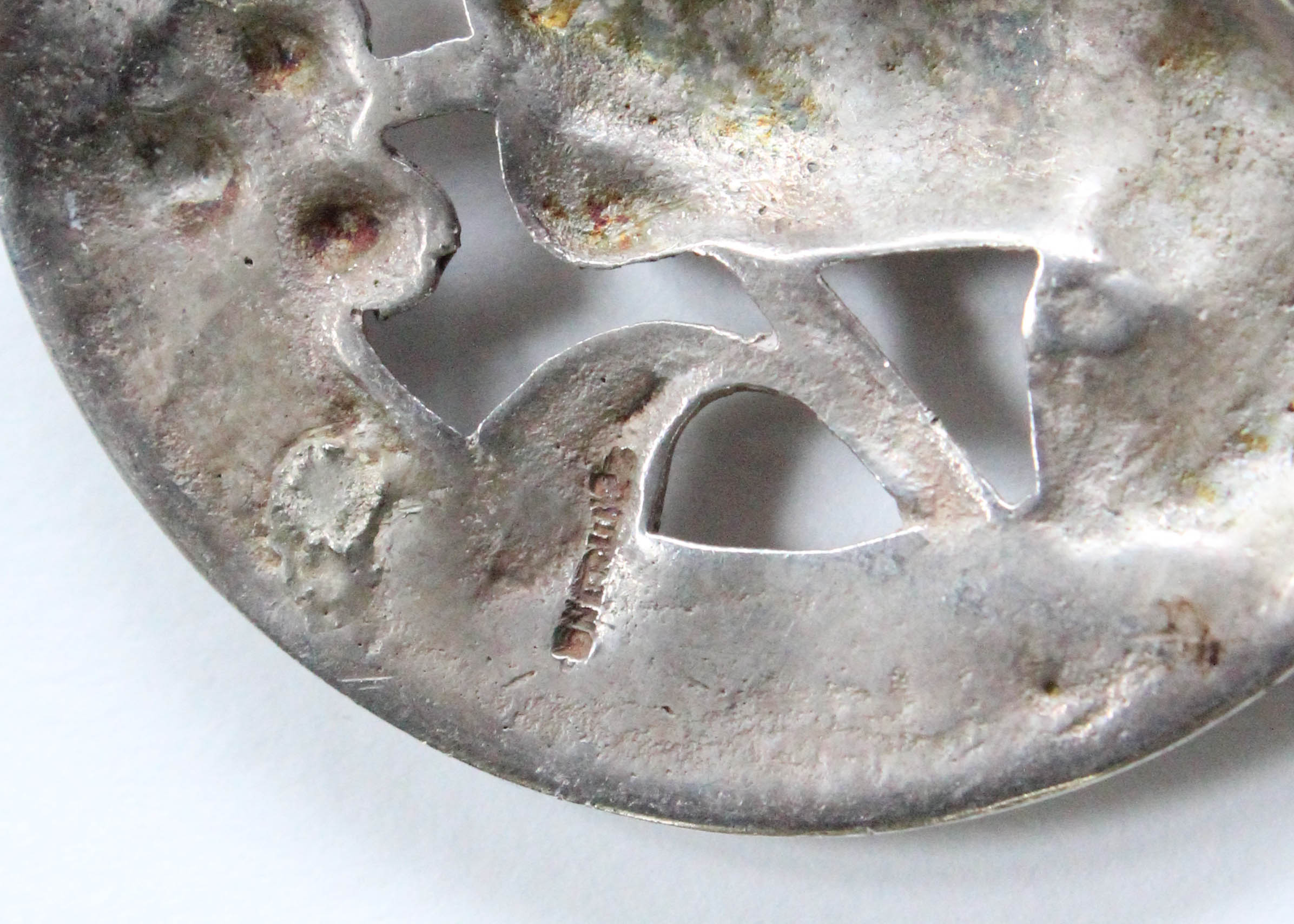 Pair of Antique Sterling Silver Jewelry Pieces with Hands