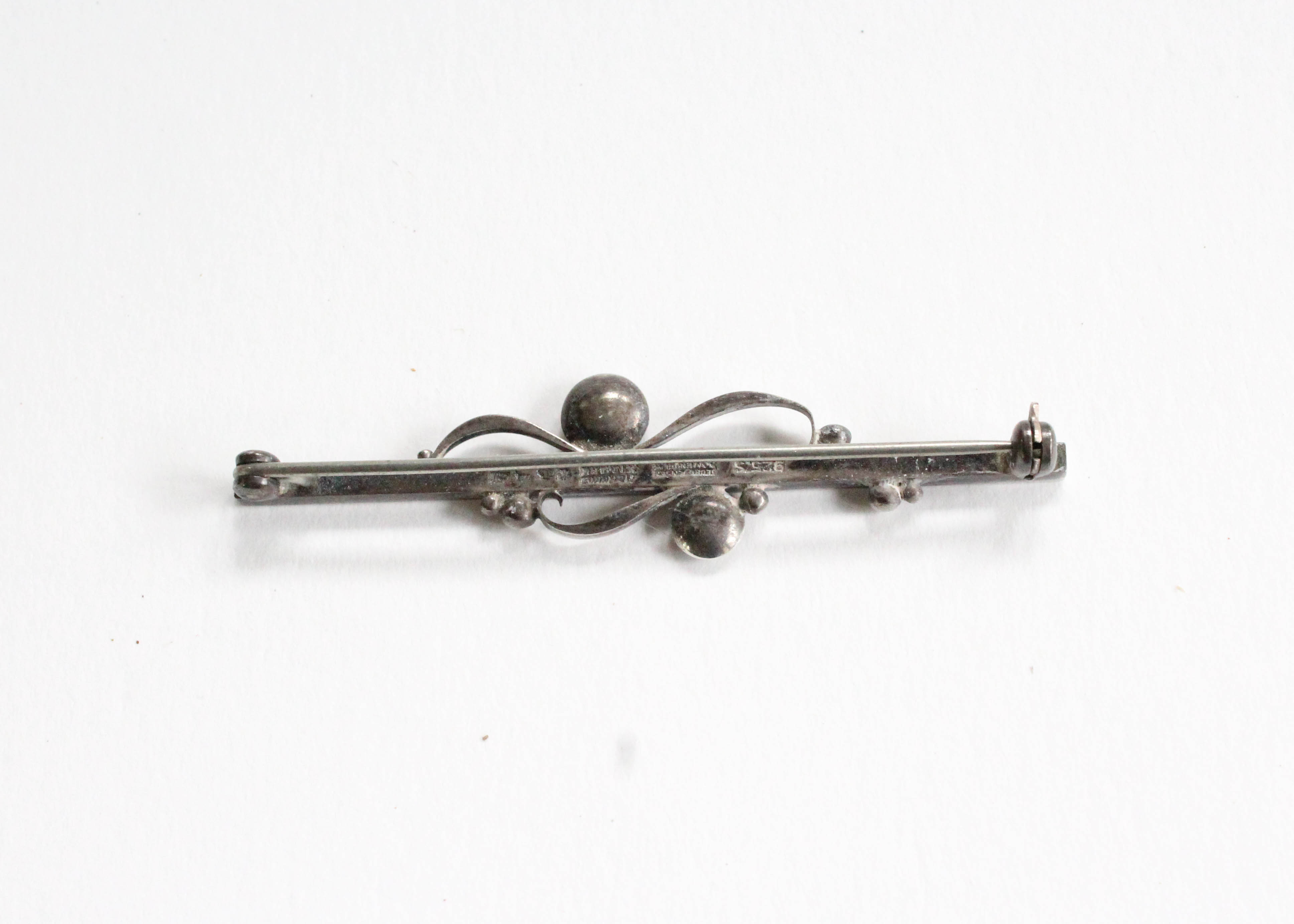 Vintage Georg Jensen & Wendel Sterling Silver Bar Pin